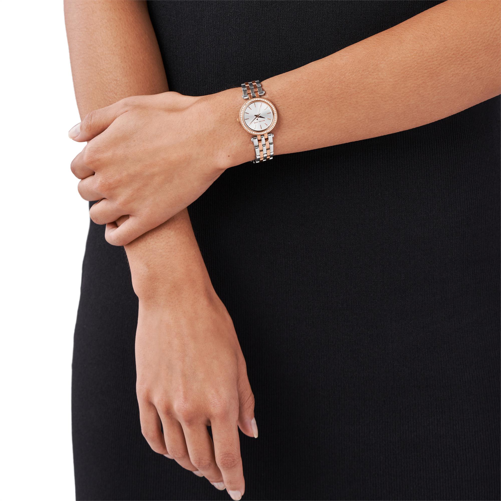 Michael Kors Petite Darci Edelstahl Silbernes Zifferblatt Damen Uhr MK3298