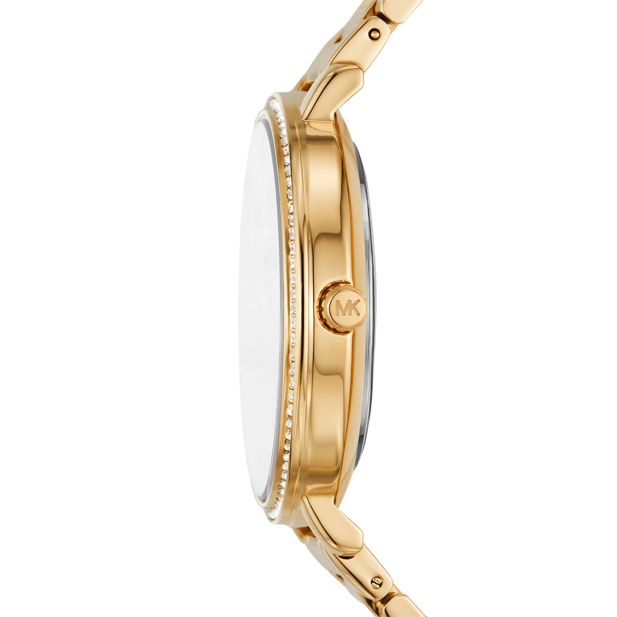 Michael Kors Pyper Gold-Ton Armband Schwarzes Zifferblatt Damen Uhr MK4593