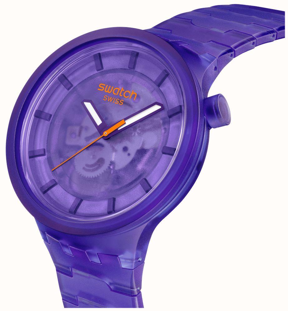 Swatch PURPLE JOY Lila Zifferblatt Uhr aus biobasiertem Material SB05V103