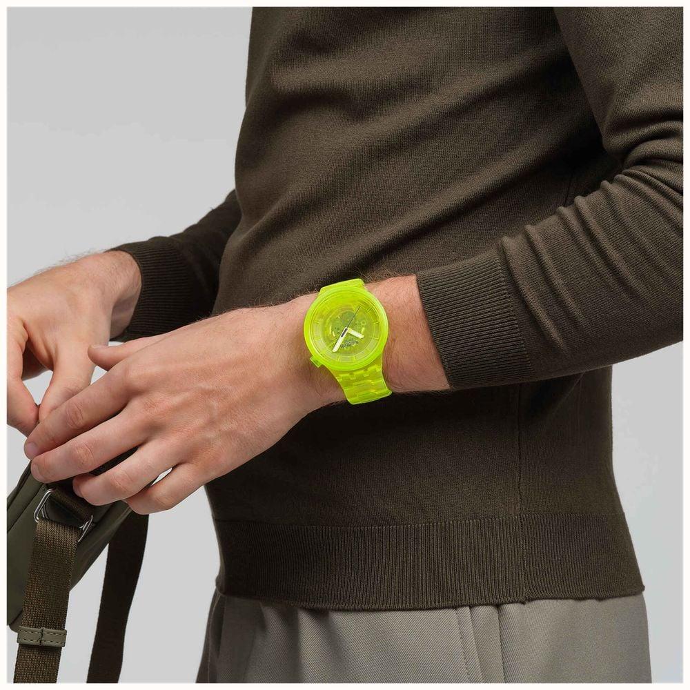 Swatch YELLOW JOY Gelbes Zifferblatt Gelbes biobasiertes Armband Uhr SB05J103