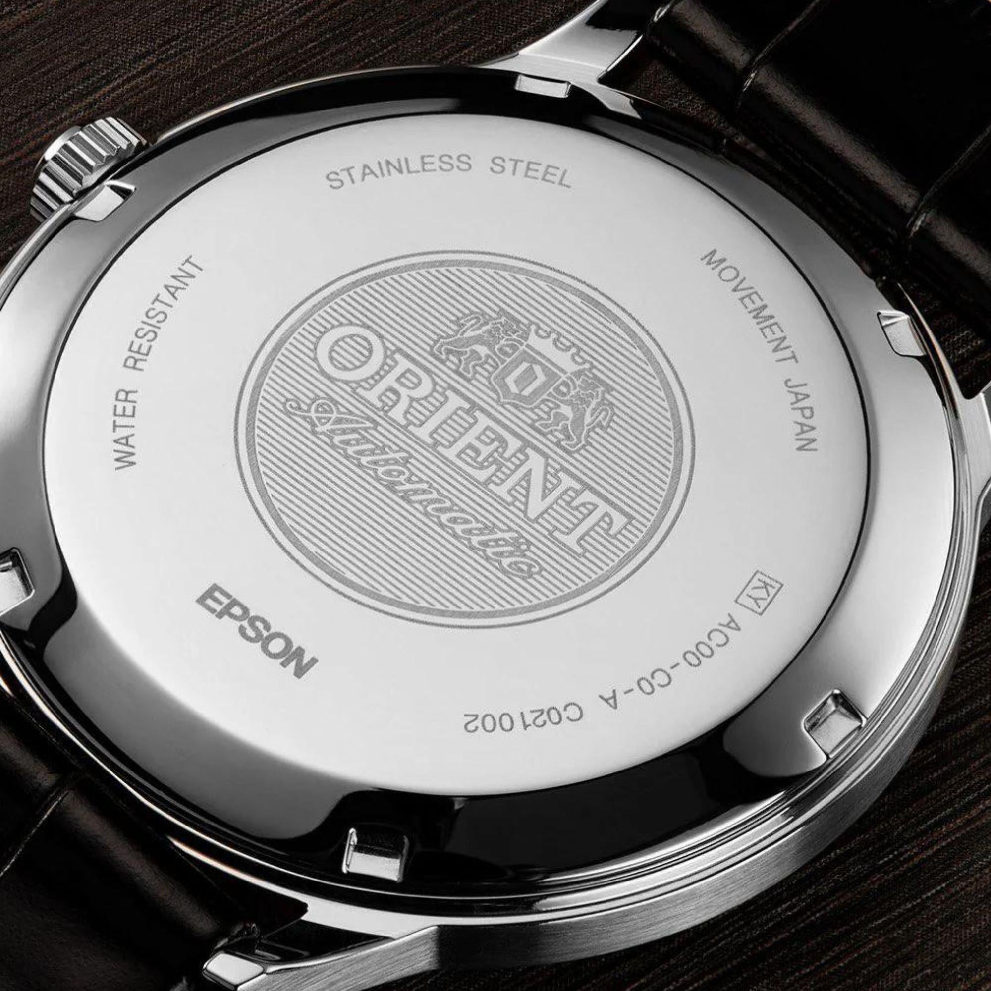Orient Bambino 41mm Black Dial Leather Mens Automatic Watch FAC00004B0