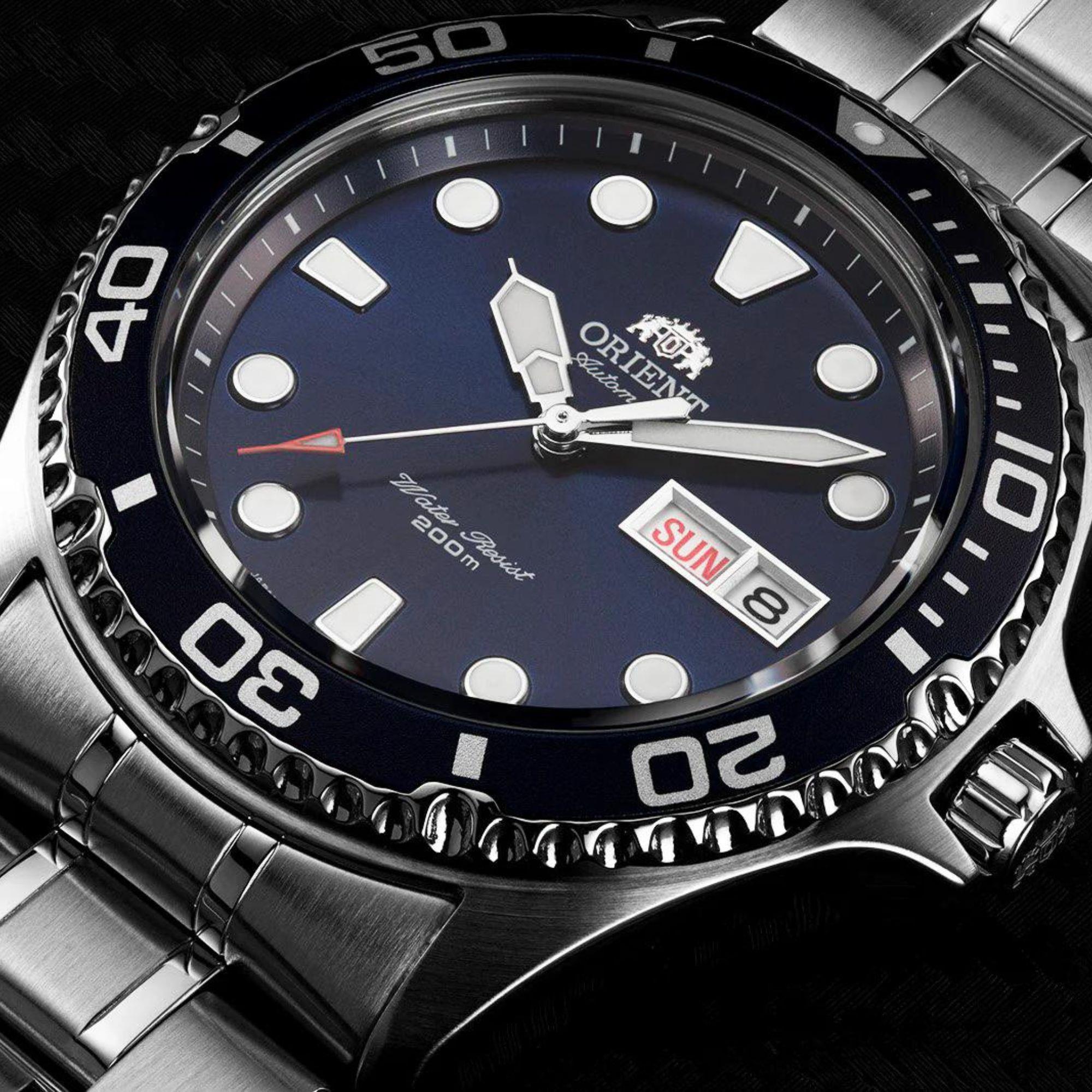 Orient Ray II 42mm Blue Dial Steel Mens Automatic Watch FAA02005D9