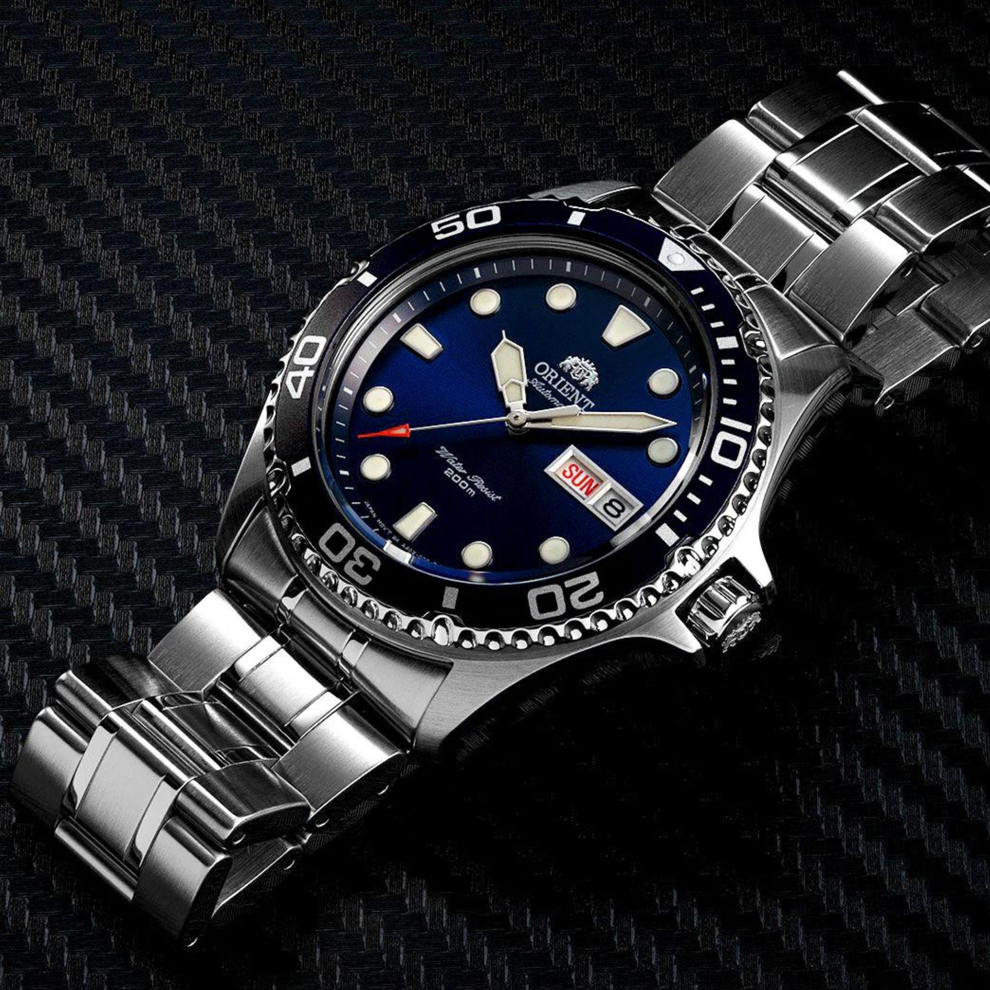 Orient Ray II 42mm Blue Dial Steel Mens Automatic Watch FAA02005D9