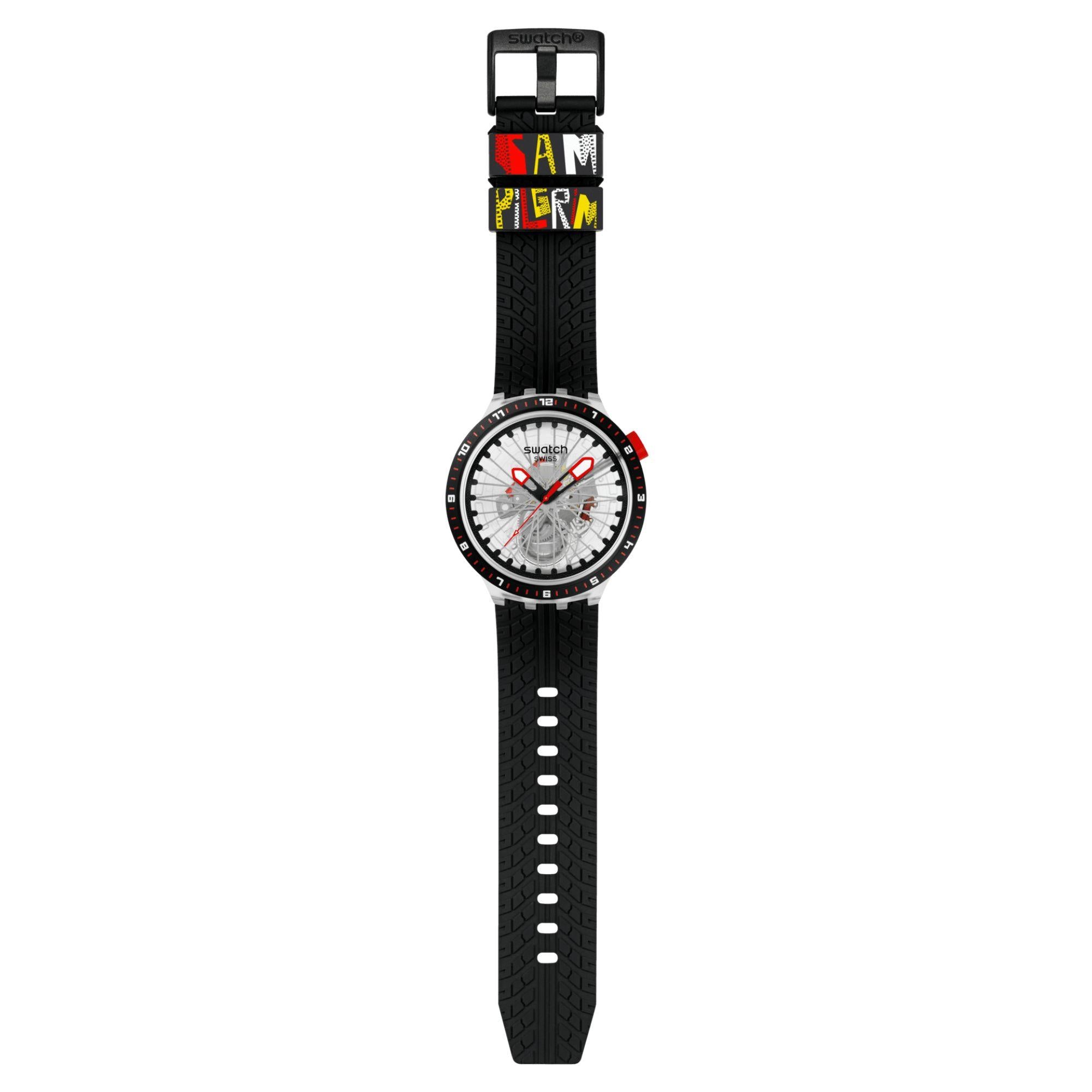 Swatch THE PILGRIM - TREAD ON IT Transparent Dial Silicone Watch SB05K103