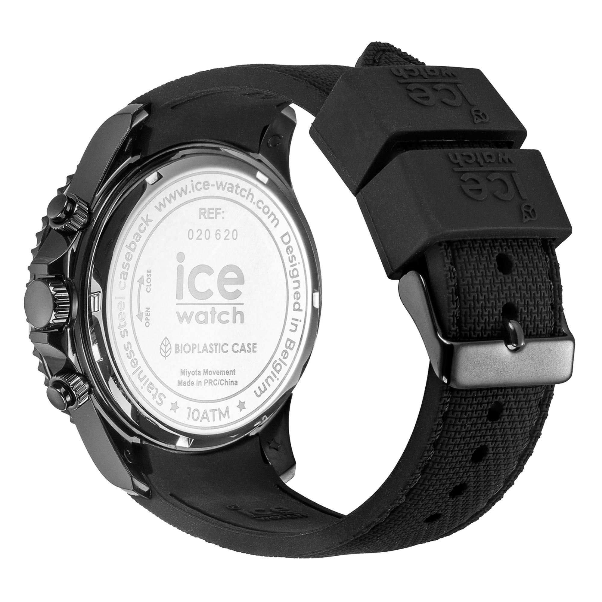 ICE Chrono Black Dial Silicone Strap Men's Watch 020620