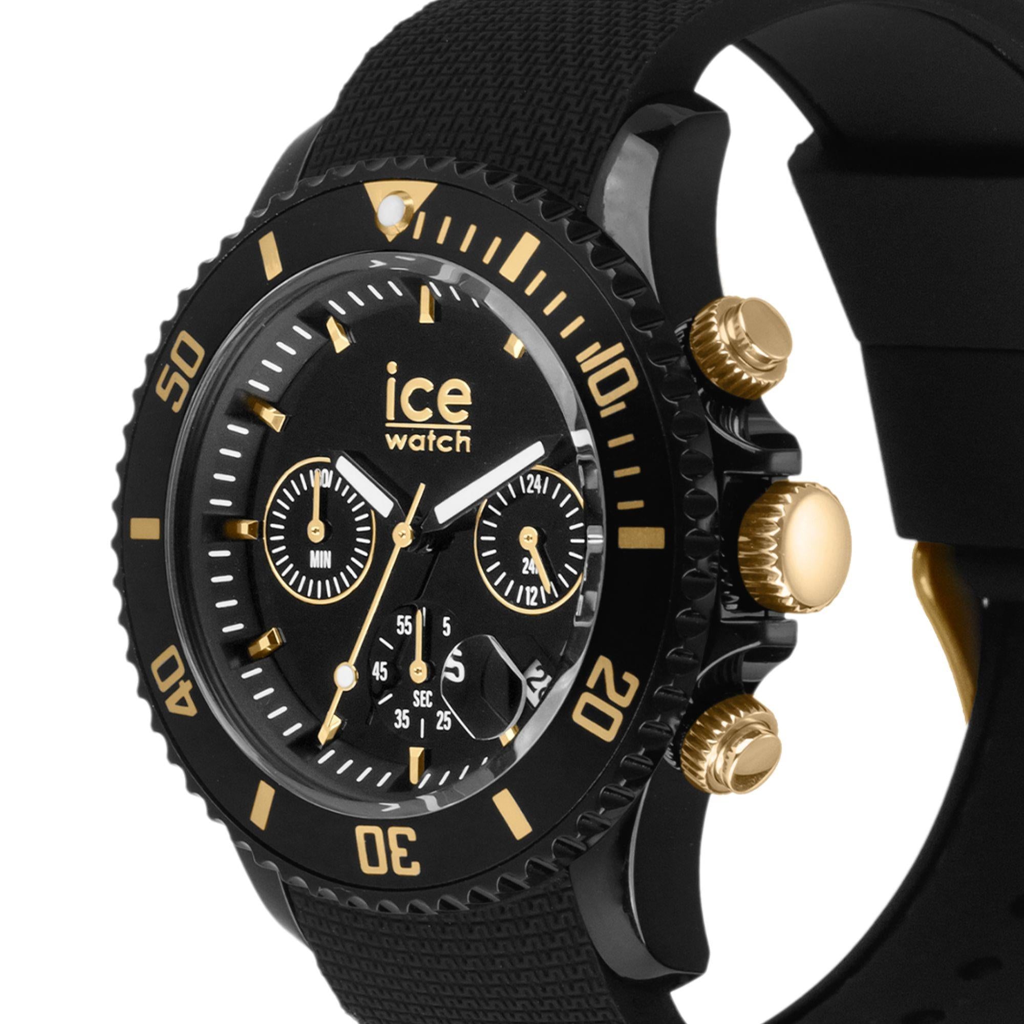 ICE Chrono Schwarzes Zifferblatt Silikonarmband Herren Uhr 021602
