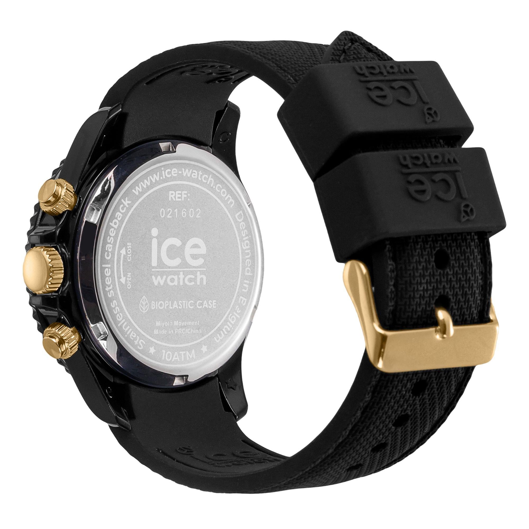 ICE Chrono Schwarzes Zifferblatt Silikonarmband Herren Uhr 021602