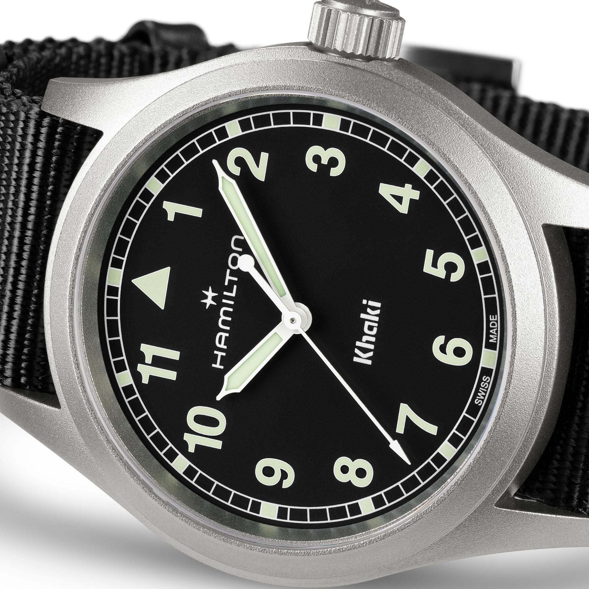 Hamilton Khaki Field 38mm Black Dial NATO Mens Quartz Watch H69401430