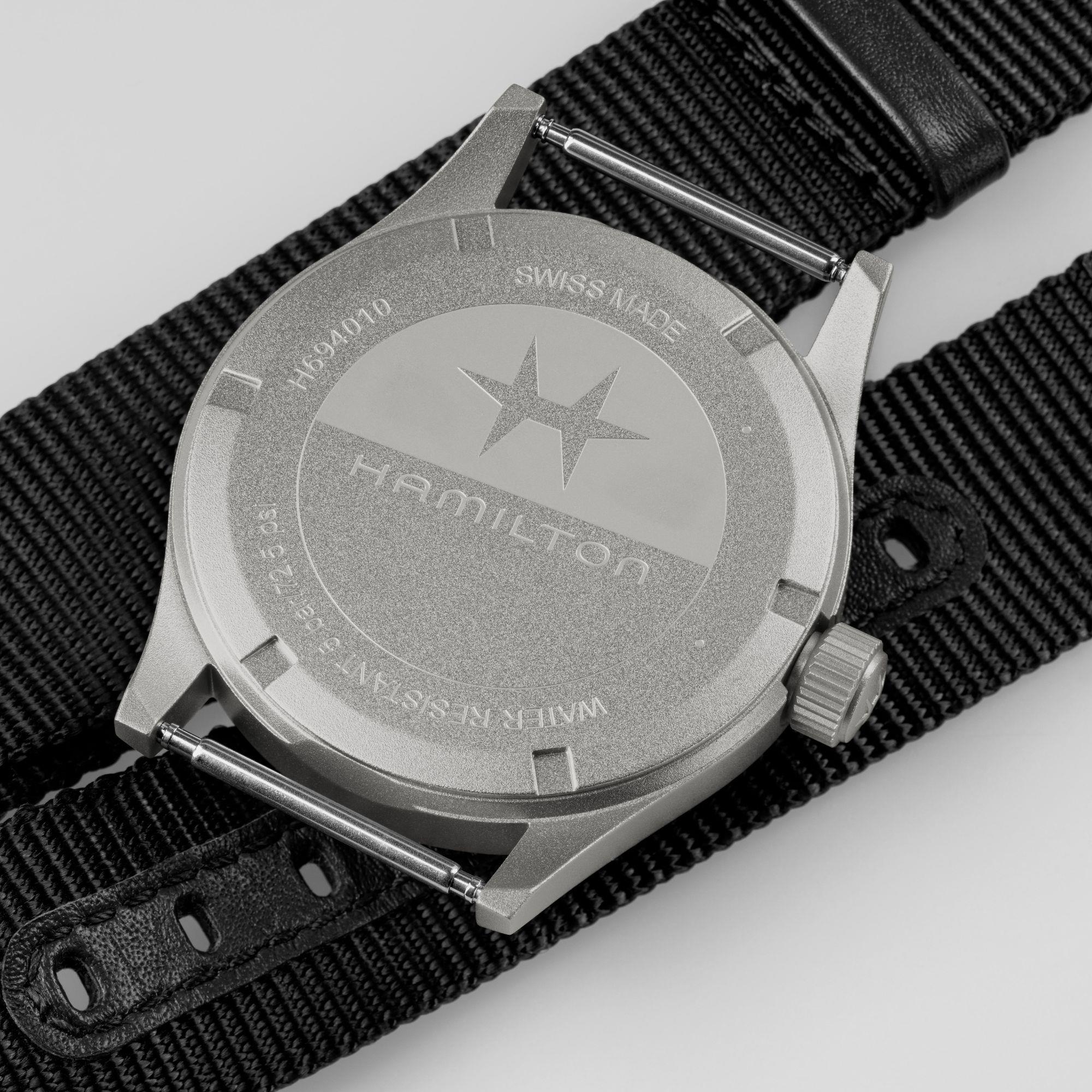 Hamilton Khaki Field 38mm Black Dial NATO Mens Quartz Watch H69401430