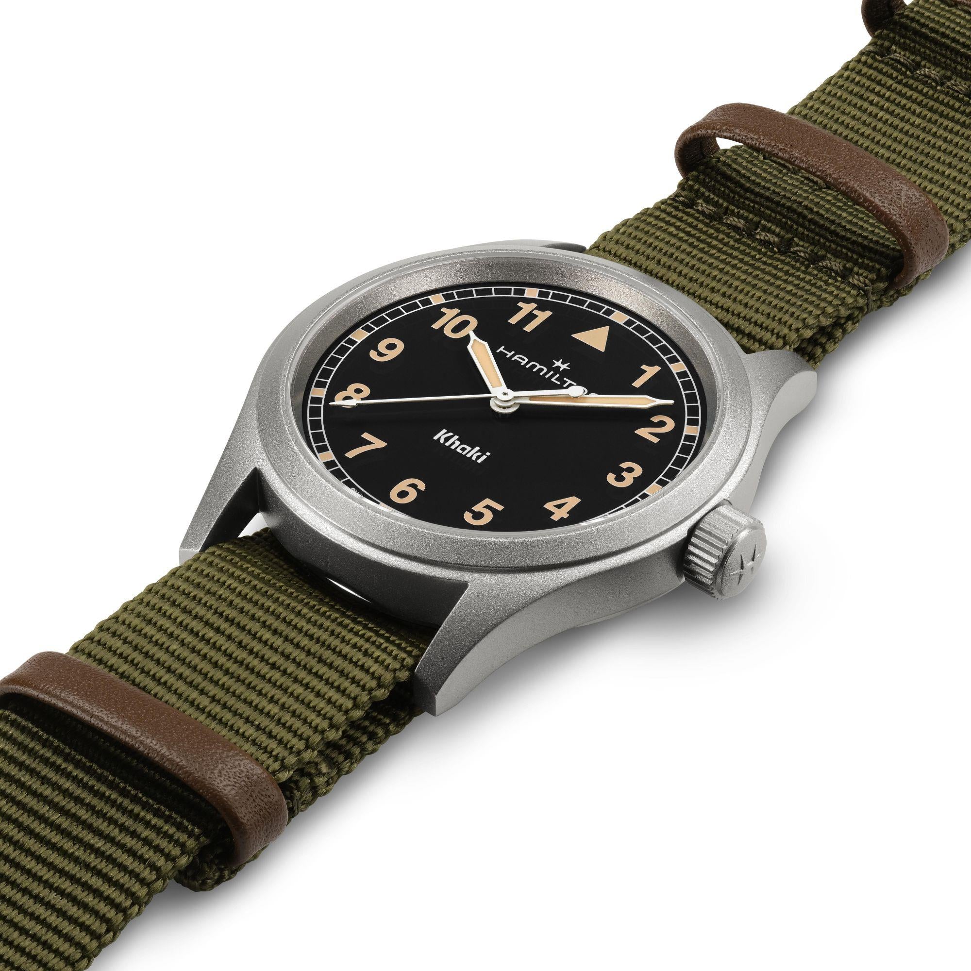 Hamilton Khaki Field 38mm Black Dial Steel NATO Quartz Watch H69401930