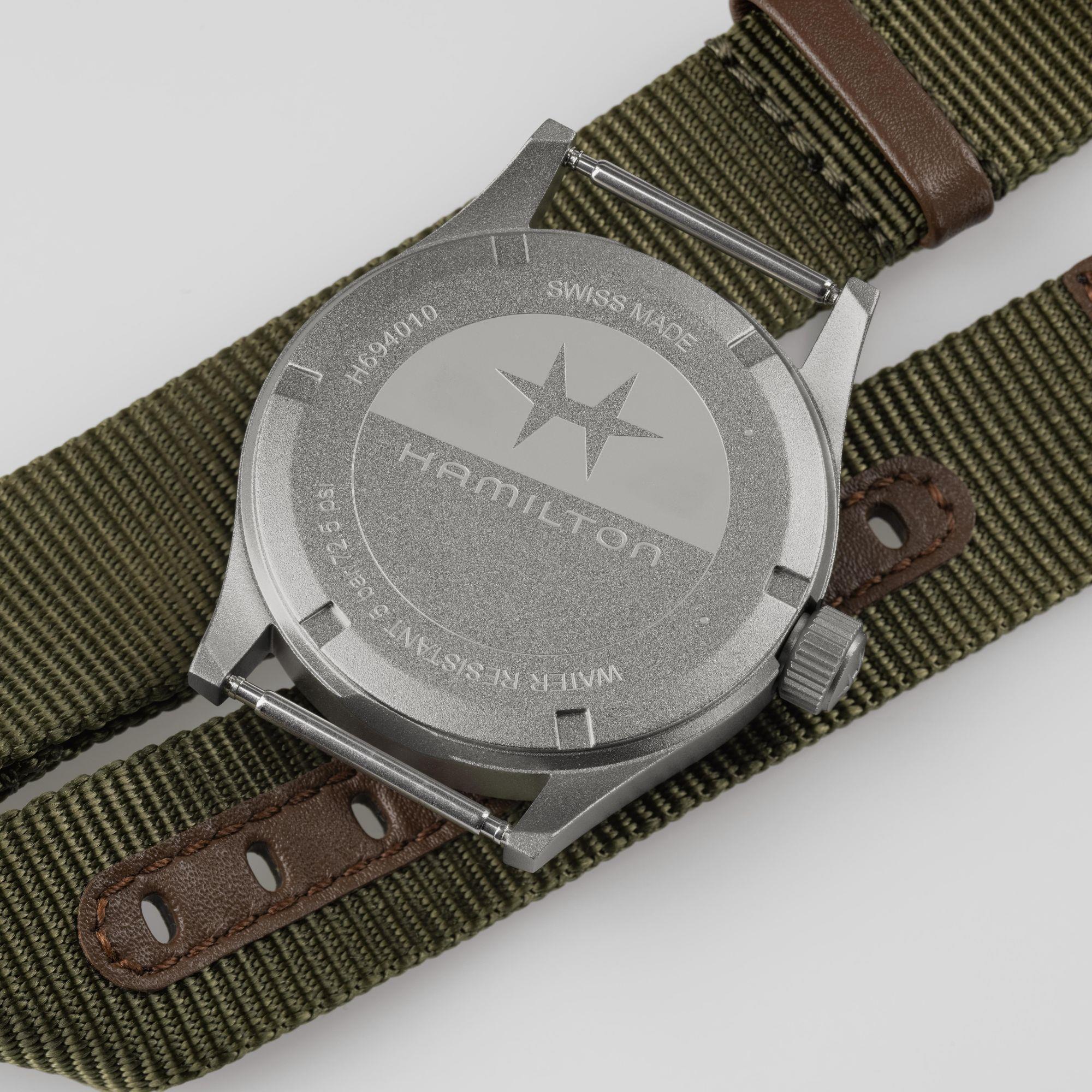 Hamilton Khaki Field 38mm Black Dial Steel NATO Quartz Watch H69401930