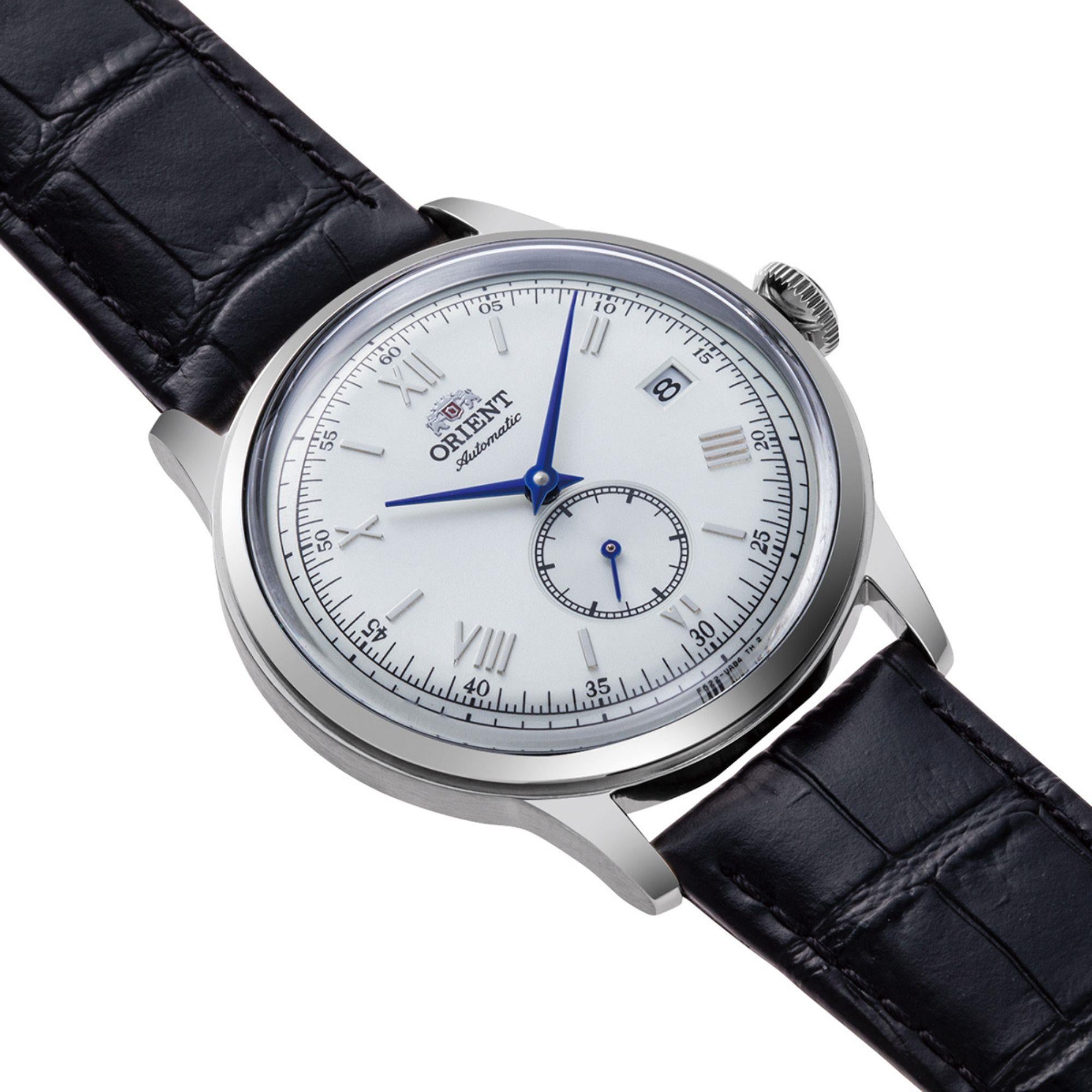 Orient Bambino Small Seconds 38mm White Dial Leather Strap Men’s Watch Ex-Display RA-AP0104S30B-EX