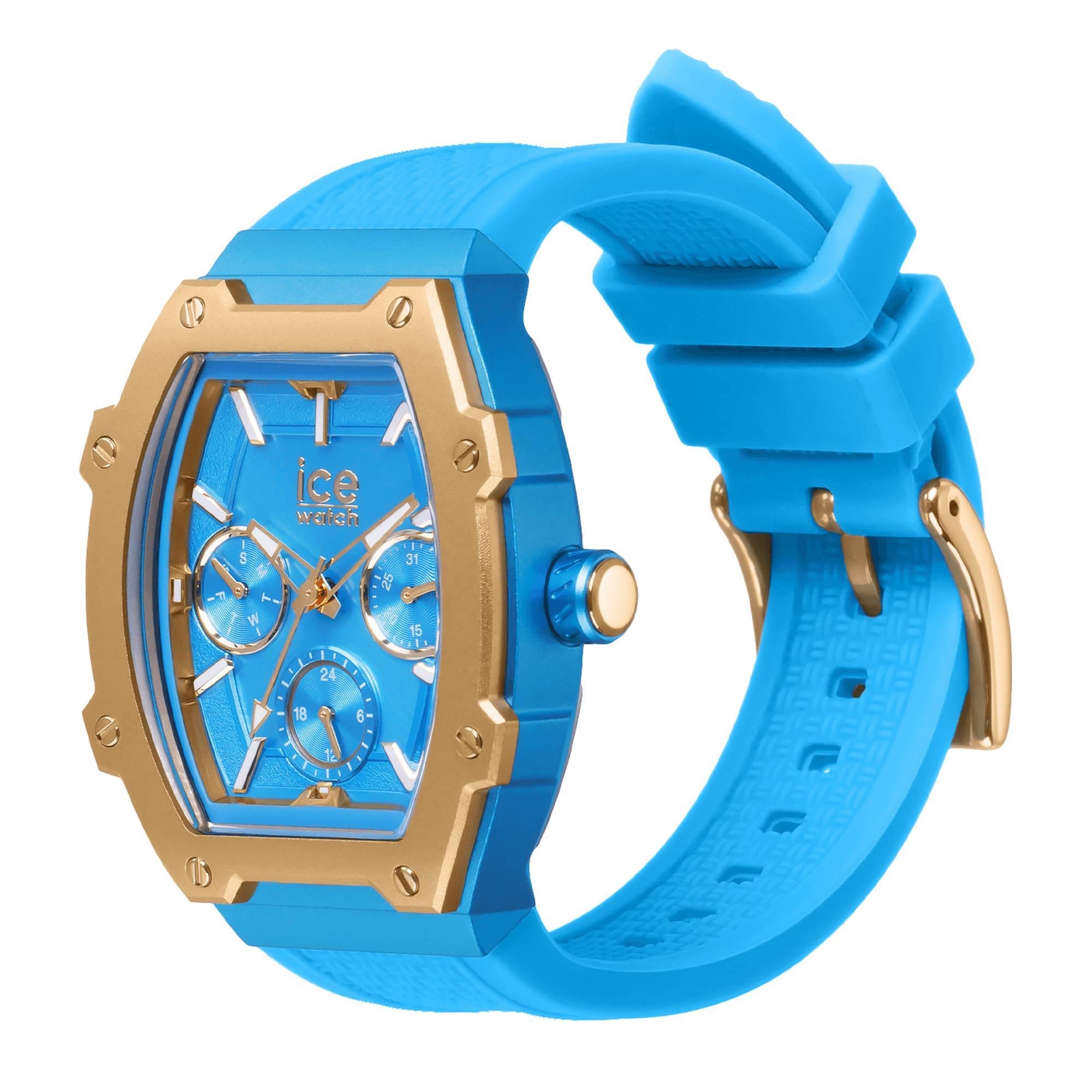 ICE Boliday Quartz Adriatic Blue Dial Silicone Strap Watch 023290
