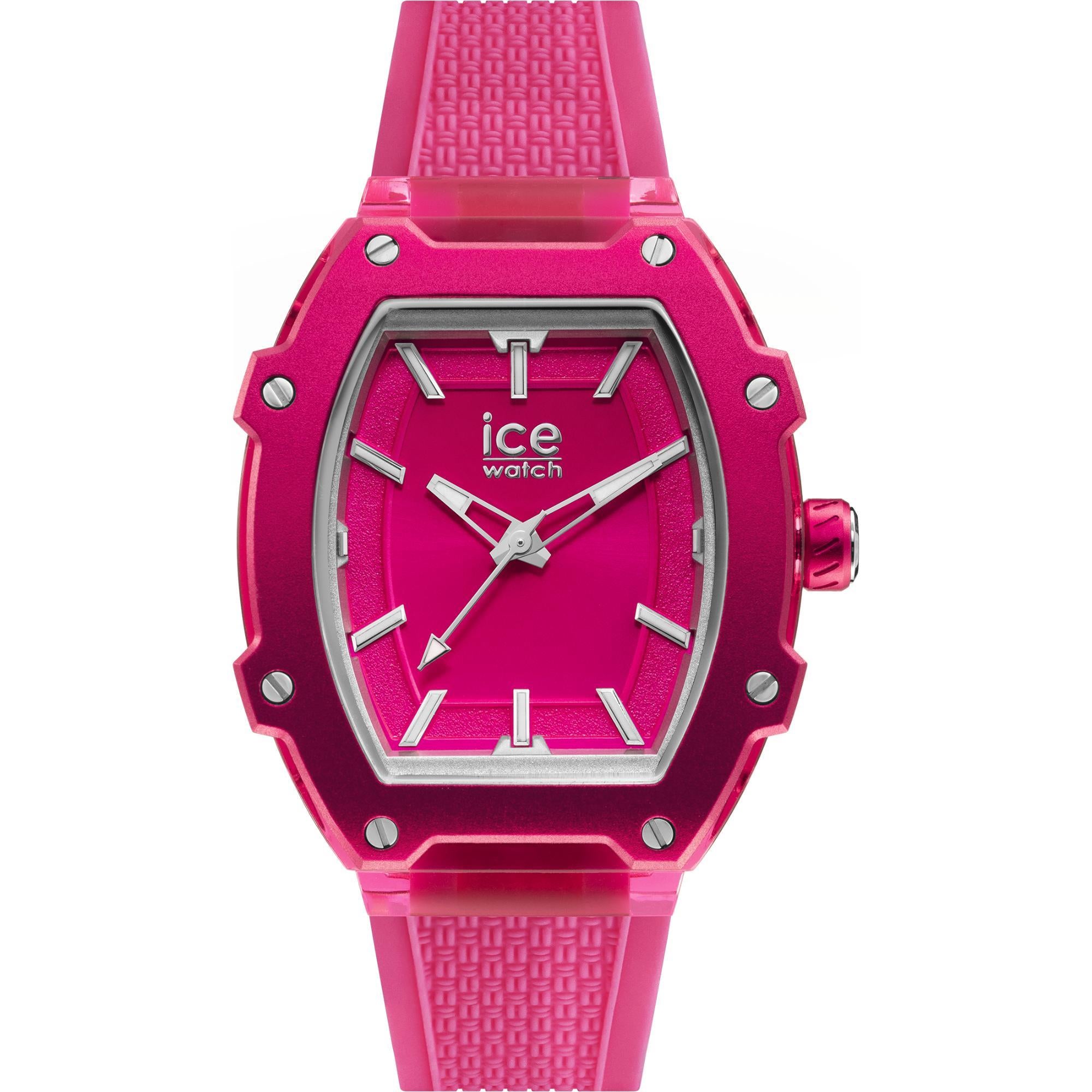 ICE Boliday Quartz Flashy Pink Dial Silicone Strap Unisex Watch 023323