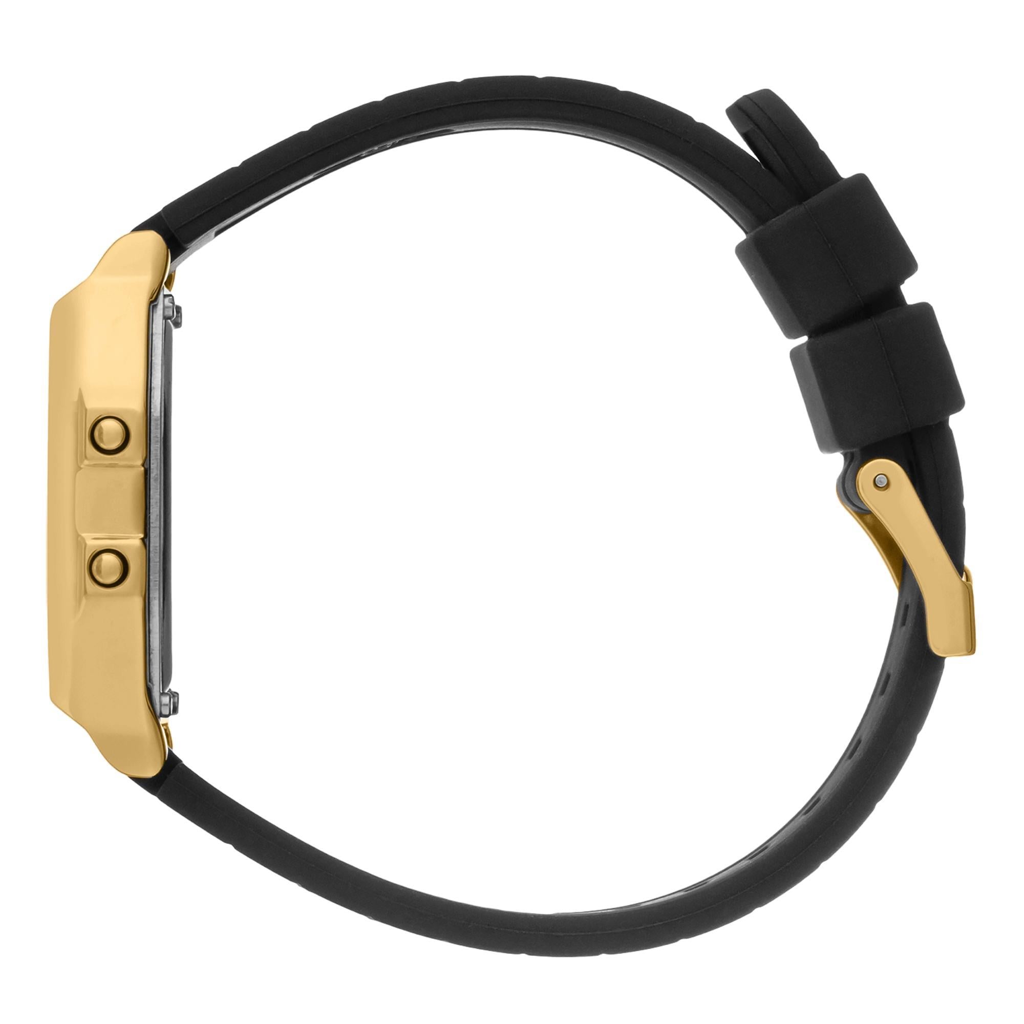 ICE Digit Retro Metall Gold Spiegel Schwarz Silikonarmband Digitale Herren Uhr 022731