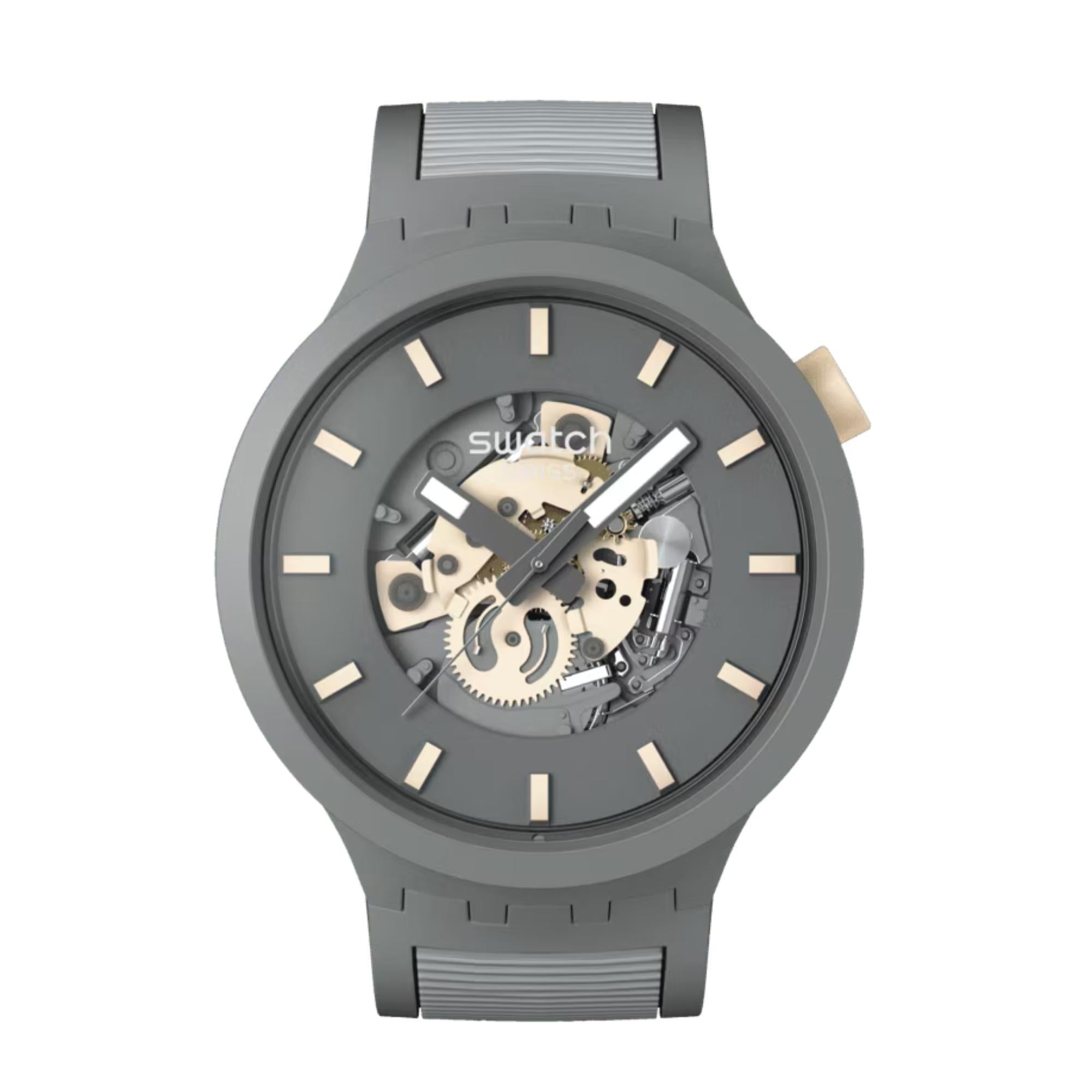 Swatch THRU THE HORIZON Quartz Blue Dial Silicone Strap Men’s Watch SB05M102