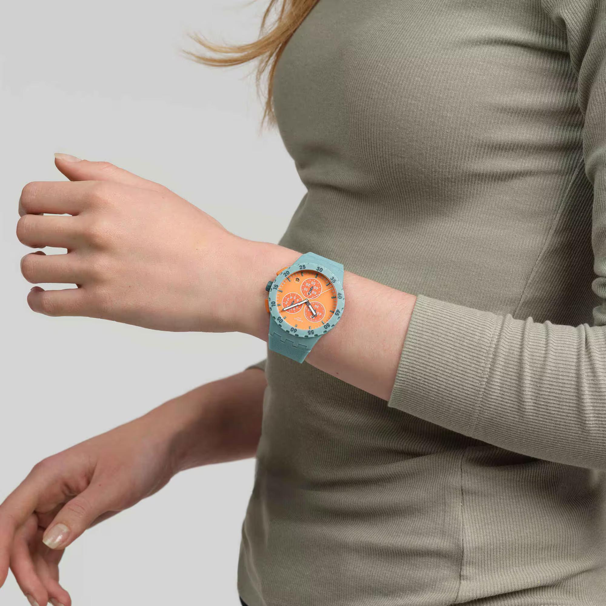 Swatch JUICY APRICOT Quartz Orange Dial Silicone Strap Men’s Watch SUSL401