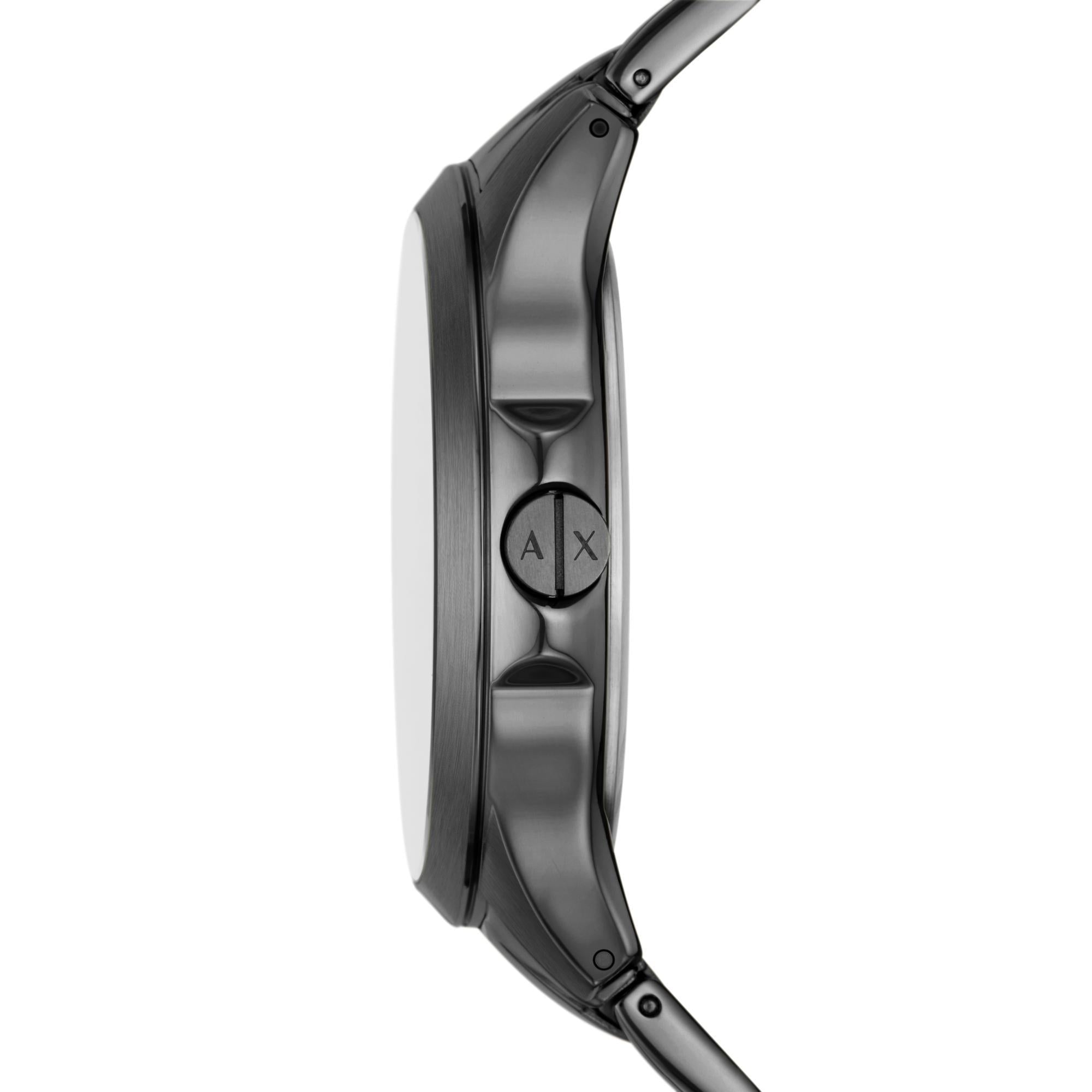 Armani Exchange Hampton 46mm Chronograph Schwarzes Zifferblatt Stahl Herren Quarz Uhr AX2454