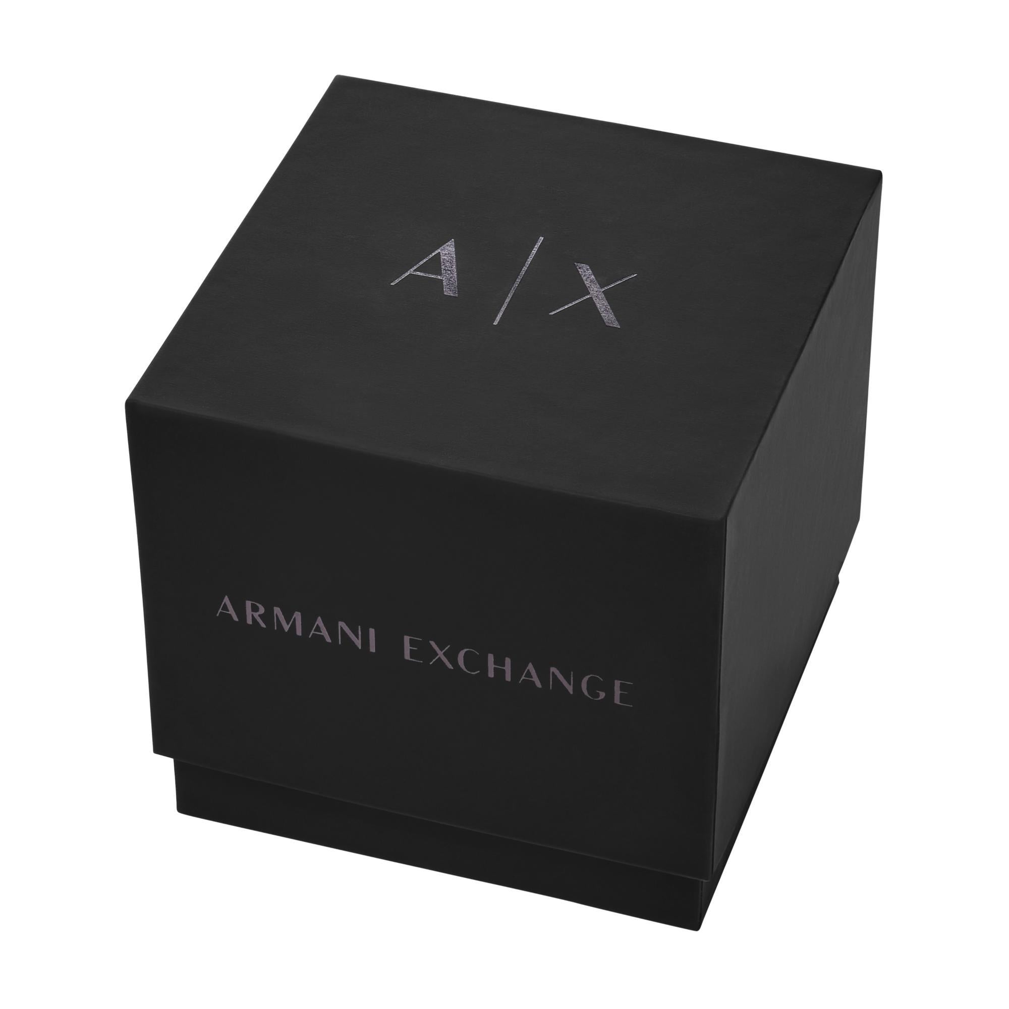 Armani Exchange Hampton 46mm Chronograph Schwarzes Zifferblatt Stahl Herren Quarz Uhr AX2454