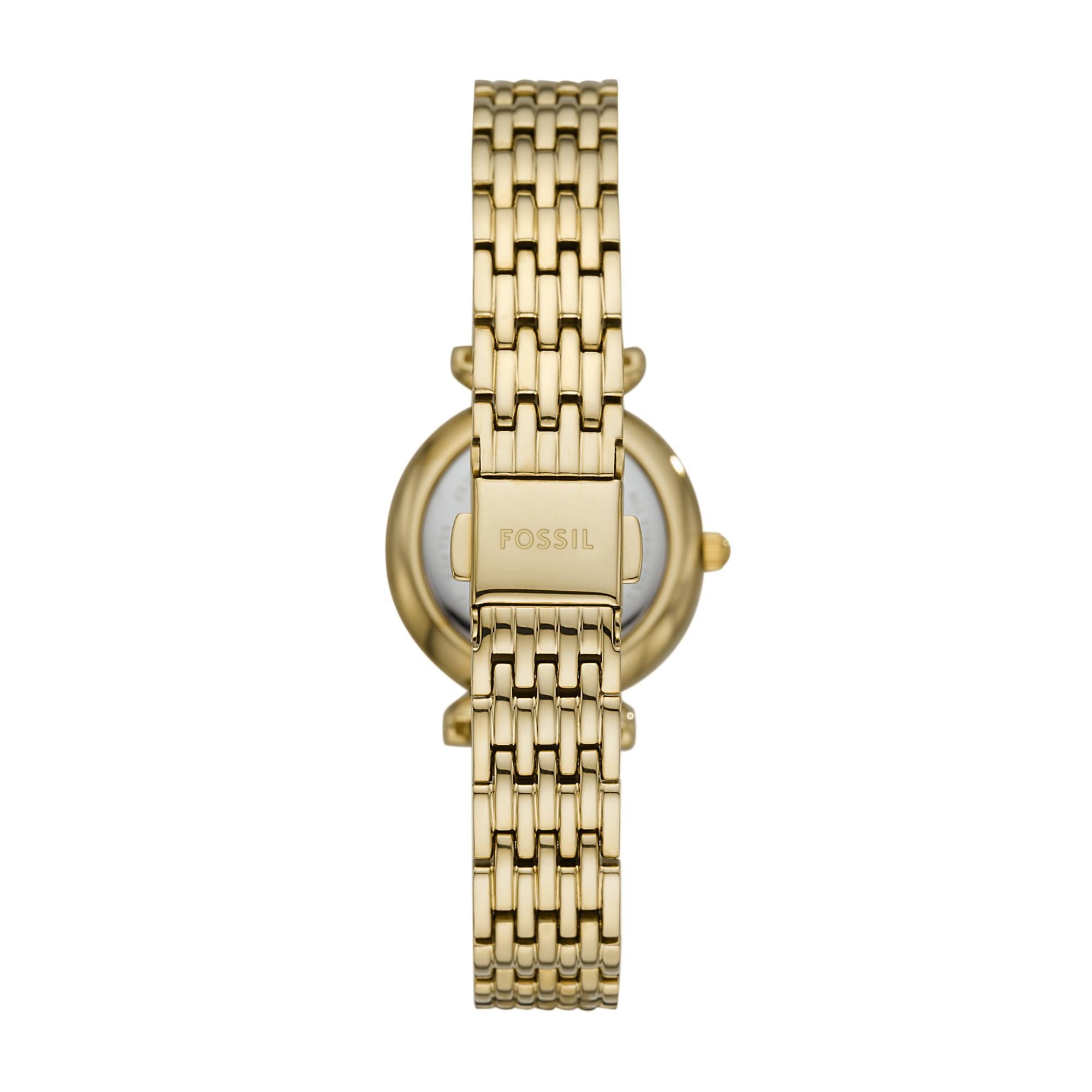 Fossil Carlie 28mm Weiß Muscheldial Damen Quarz Uhr ES4735