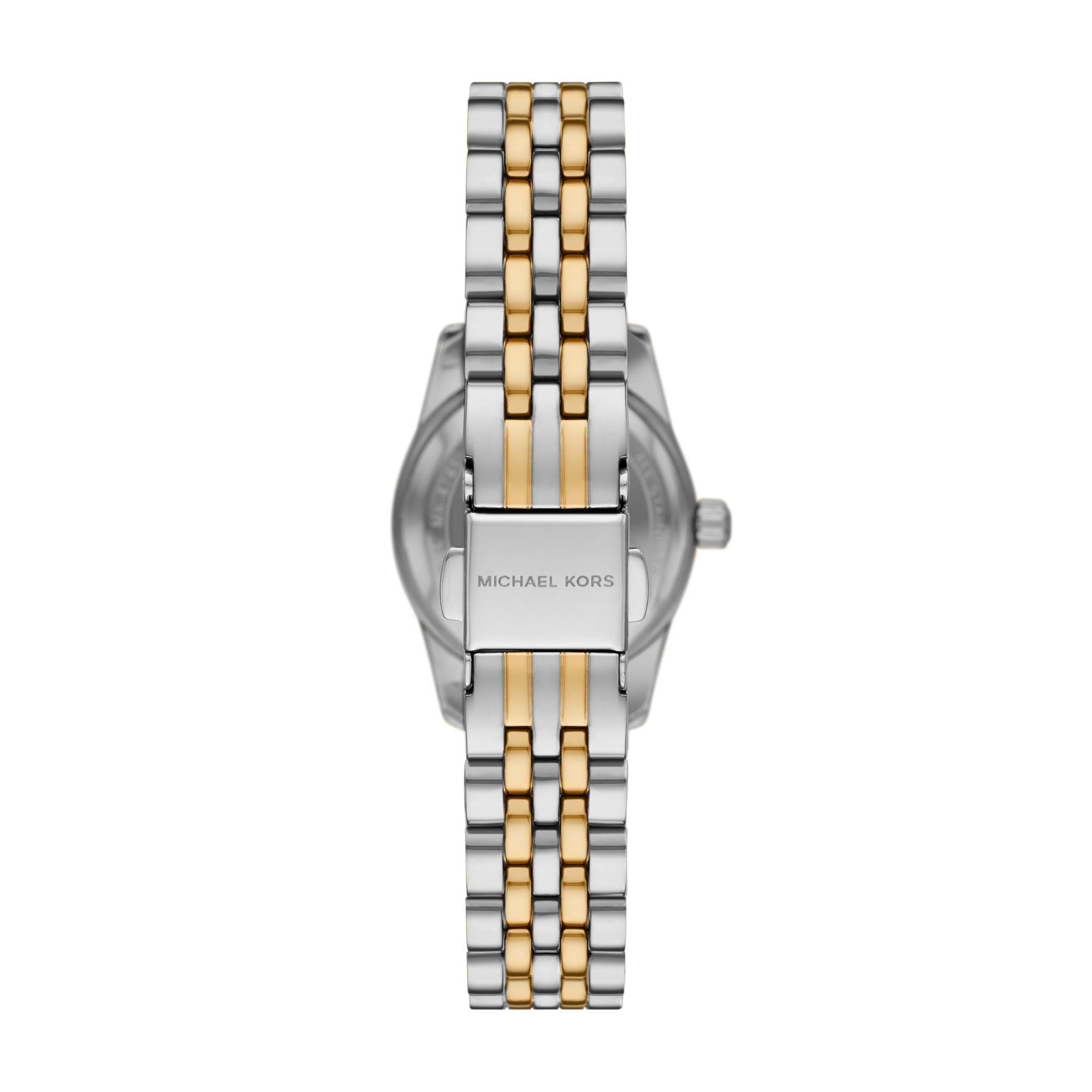 Michael Kors Lexington Zweifarbig Edelstahl Weiß Zifferblatt Damen Uhr MK4740