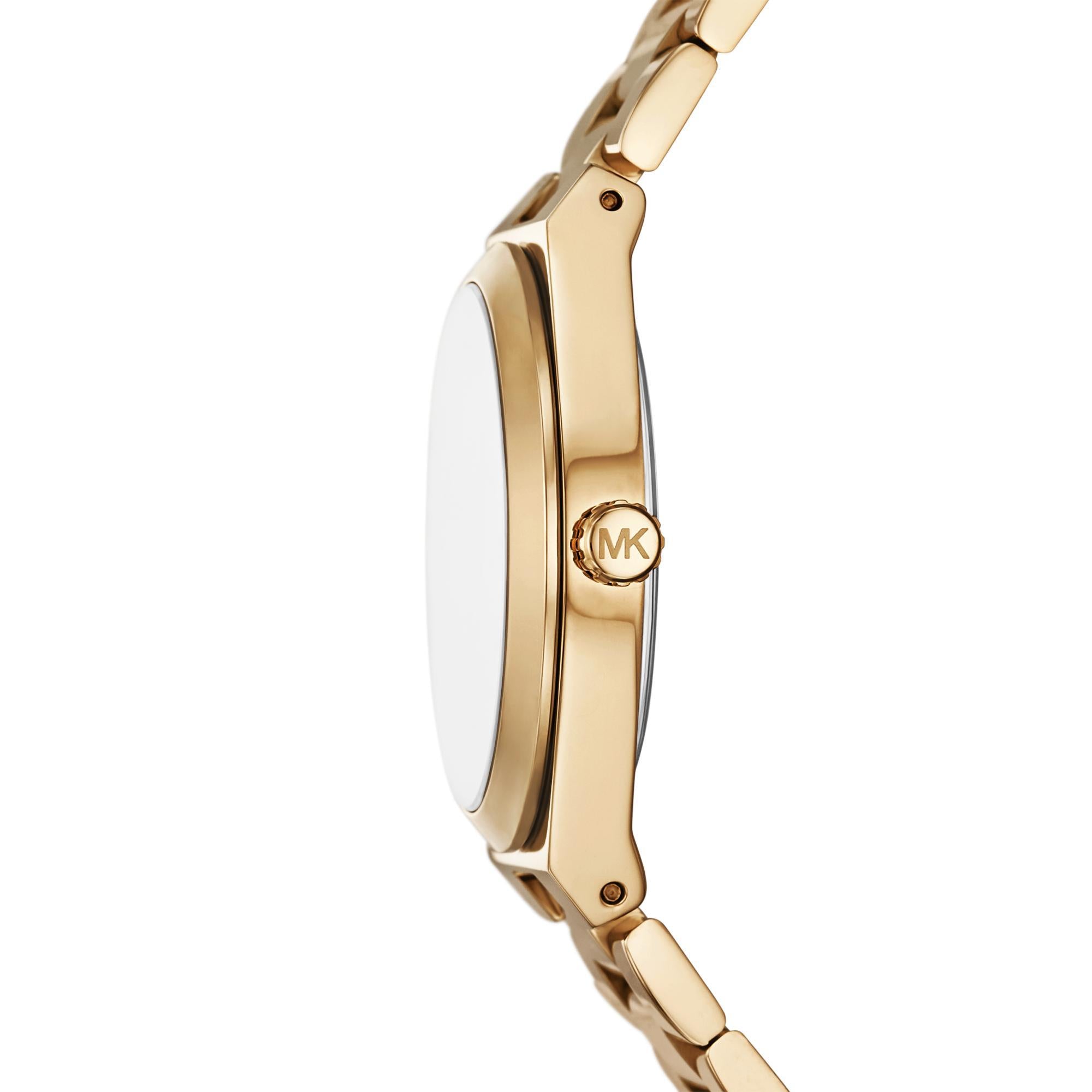 Michael Kors Lennox Gold-Tone Stainless Steel Black-Gold Dial Women's Watch MK7500