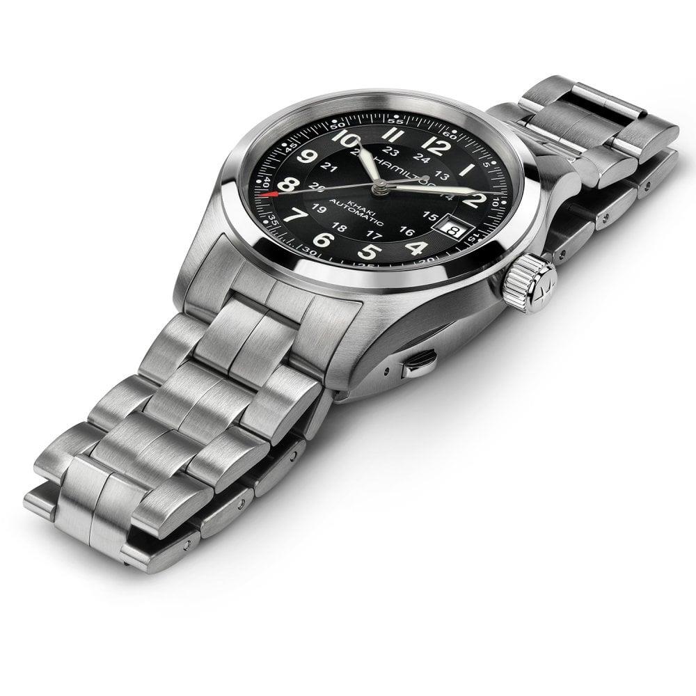 Hamilton Khaki Field 38mm Schwarzes Zifferblatt Stahl Herren Automatik Uhr H70455133