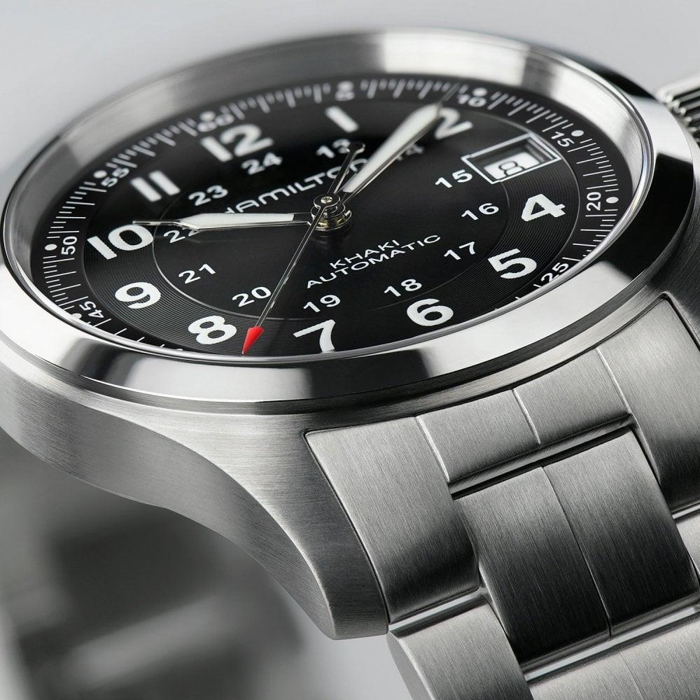 Hamilton Khaki Field 38mm Schwarzes Zifferblatt Stahl Herren Automatik Uhr H70455133
