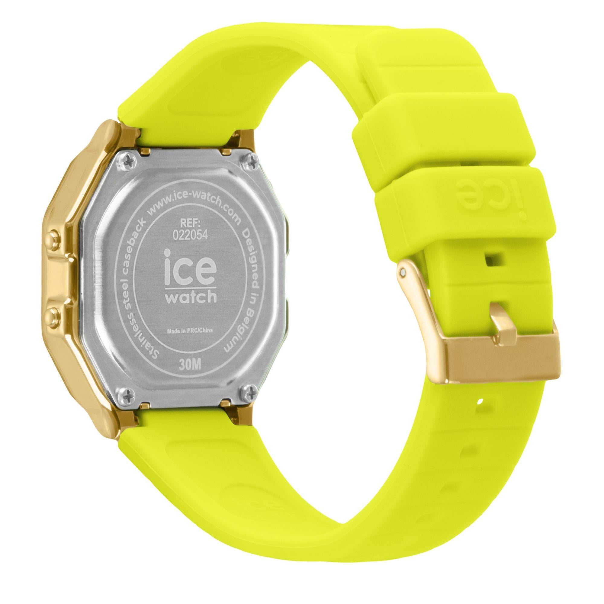 ICE Digit Retro Digital Yellow Silicone Strap Watch 022054