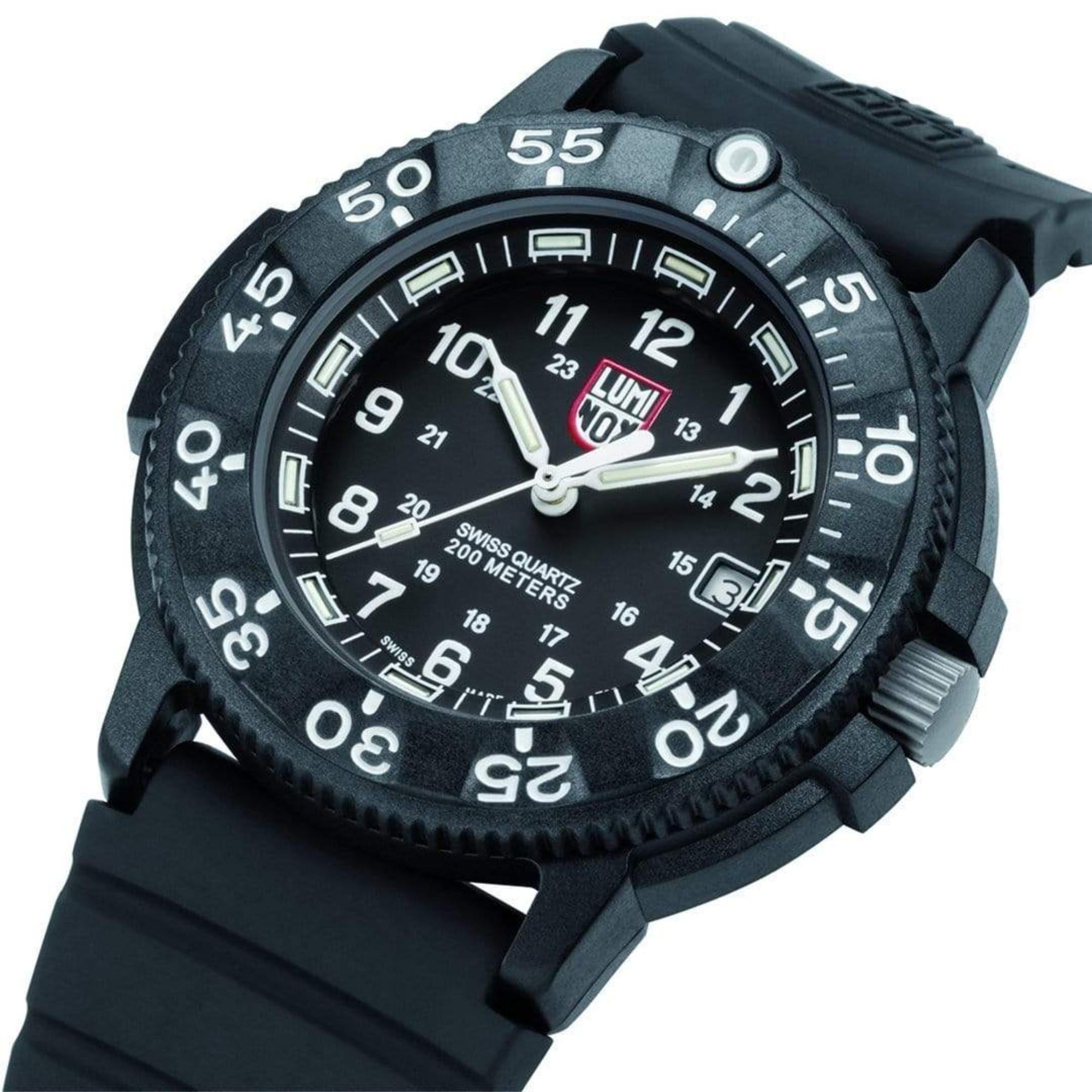 Luminox Navy Seal 43mm Black Dial Rubber Mens Quartz Watch XS.3001.Fl