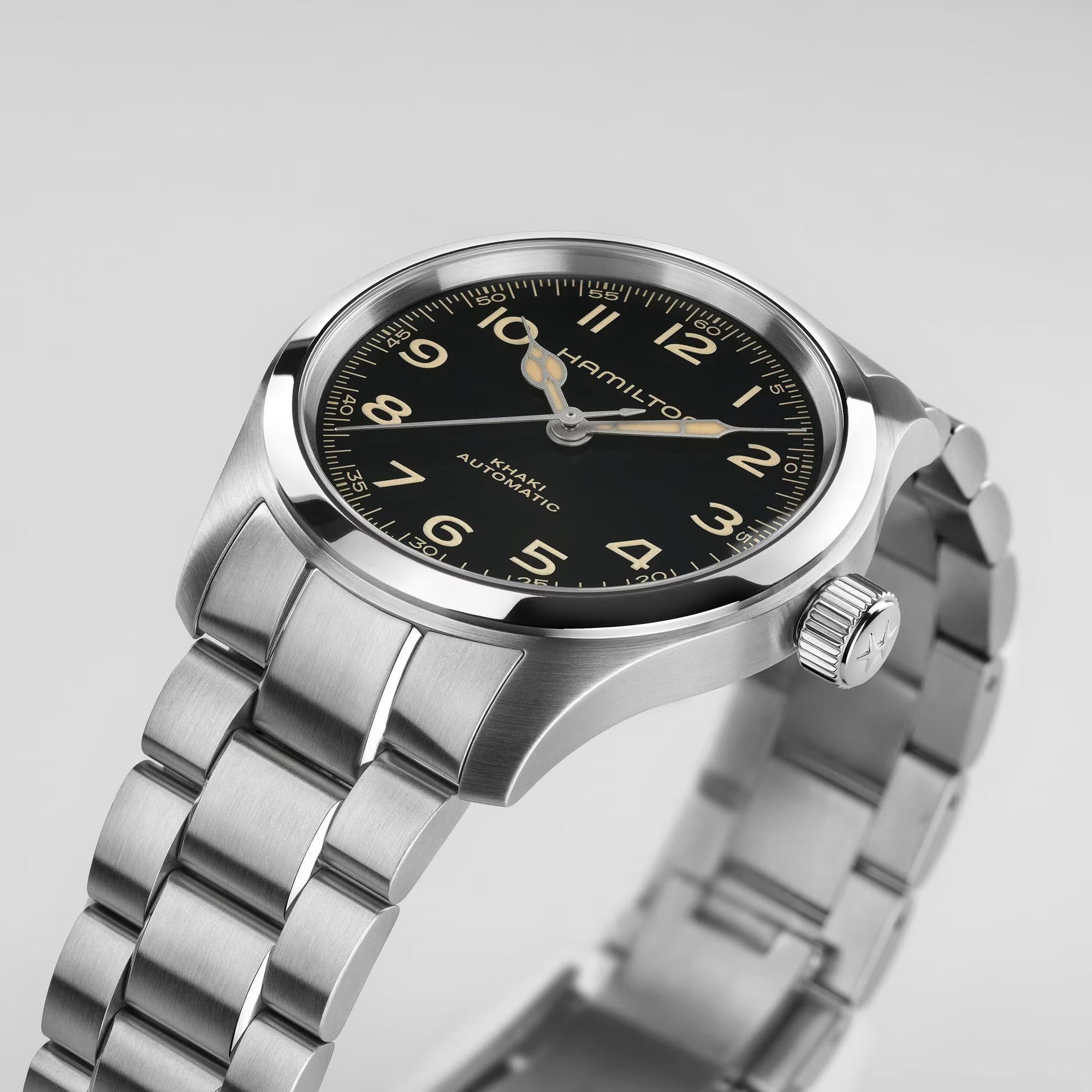 Hamilton Khaki Field murph black dial steel watch H70405130