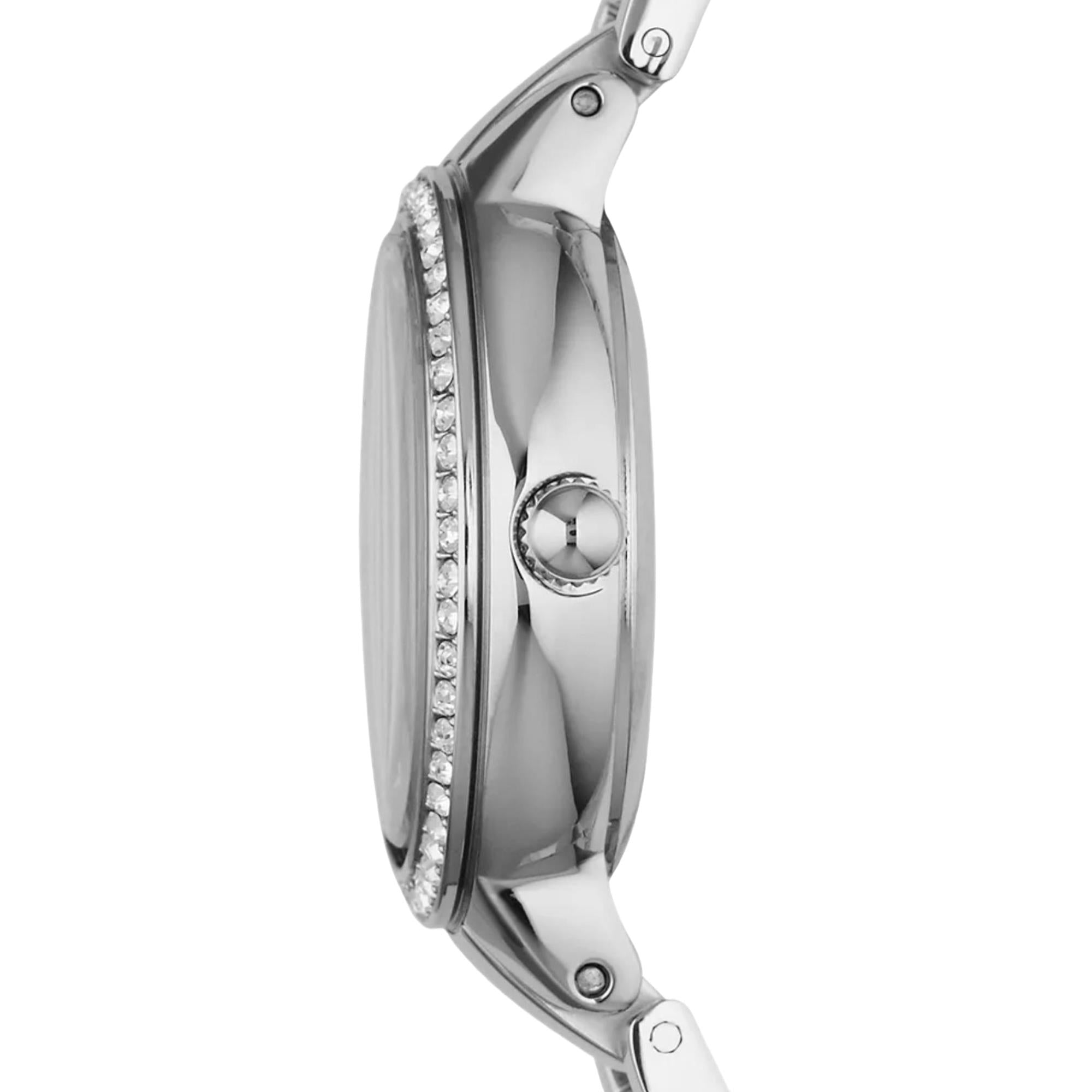 Fossil Virginia 30mm Silver Dial Steel Ladies Quartz Watch ES3282