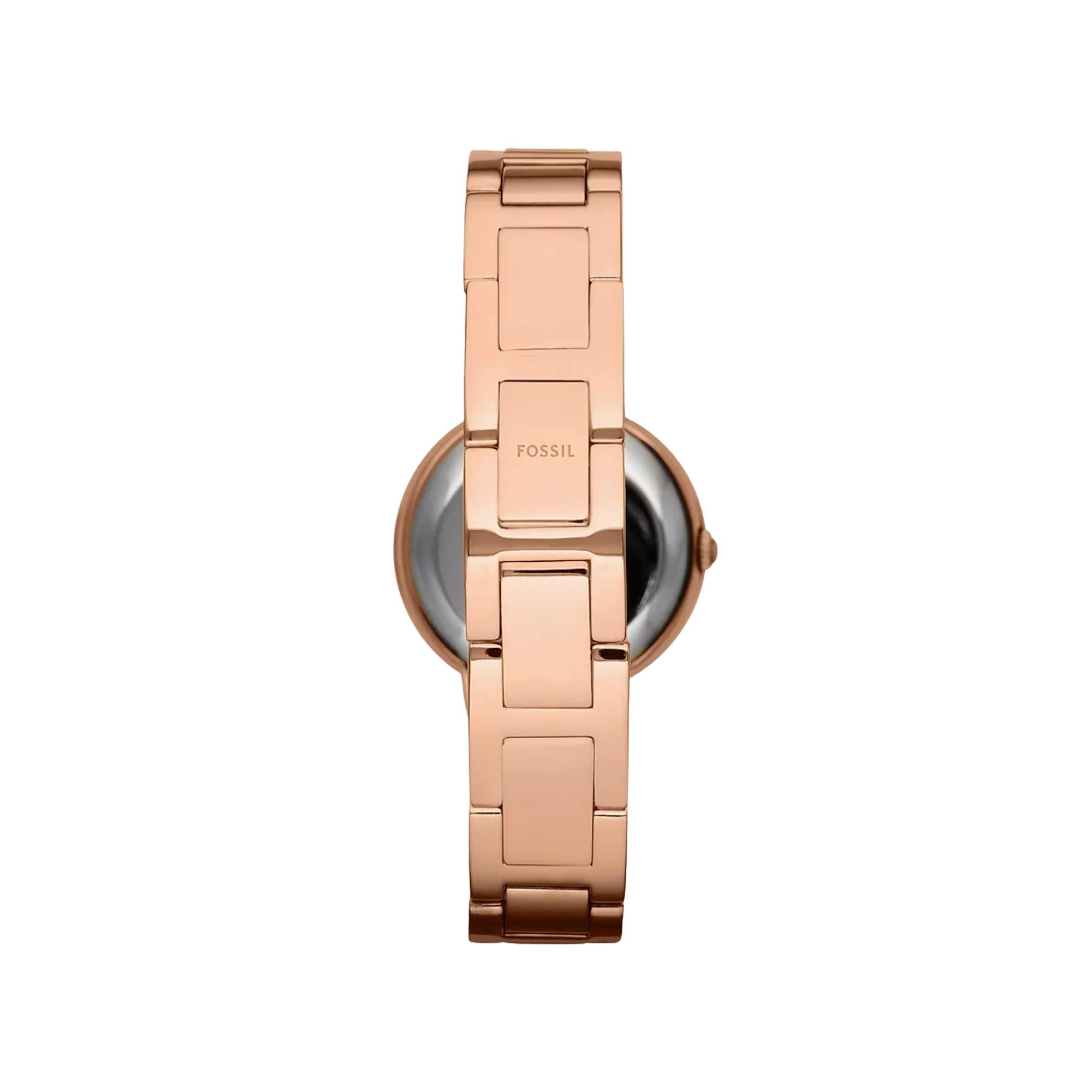 Fossil Virginia 30mm Silver Dial Steel Ladies Quartz Watch ES3284
