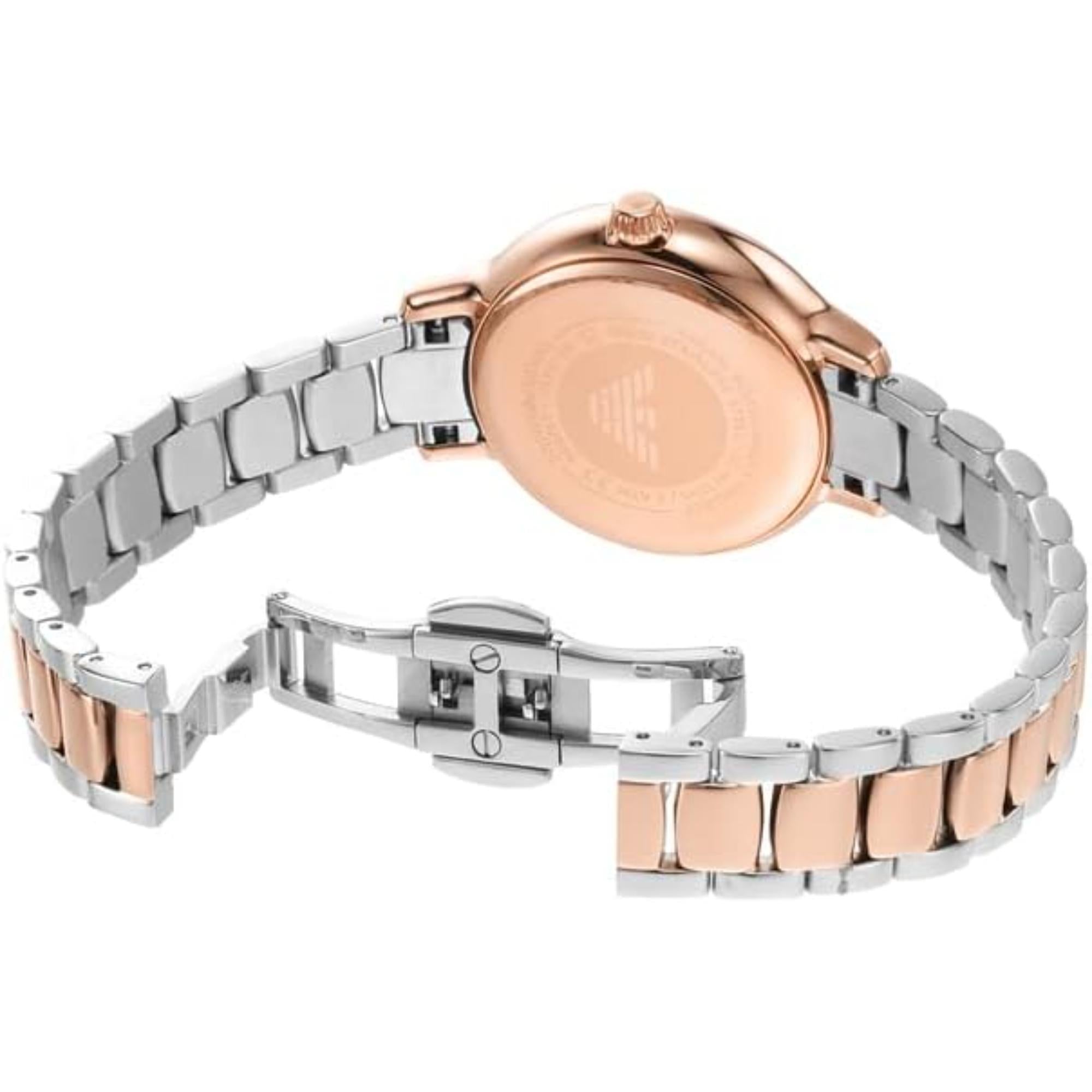 Emporio Armani Cleo 32mm White Mother of Pearl Dial Steel Ladies Quartz Watch AR11499