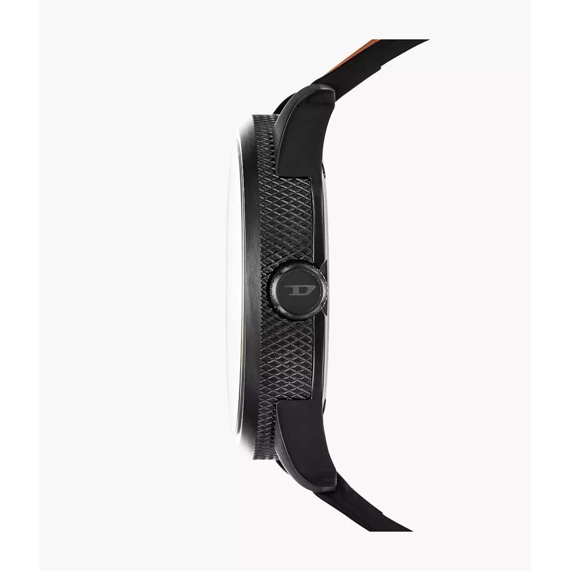 Diesel Rasp 46mm graue Zifferblatt Leder Herren Quarz Uhr DZ1764