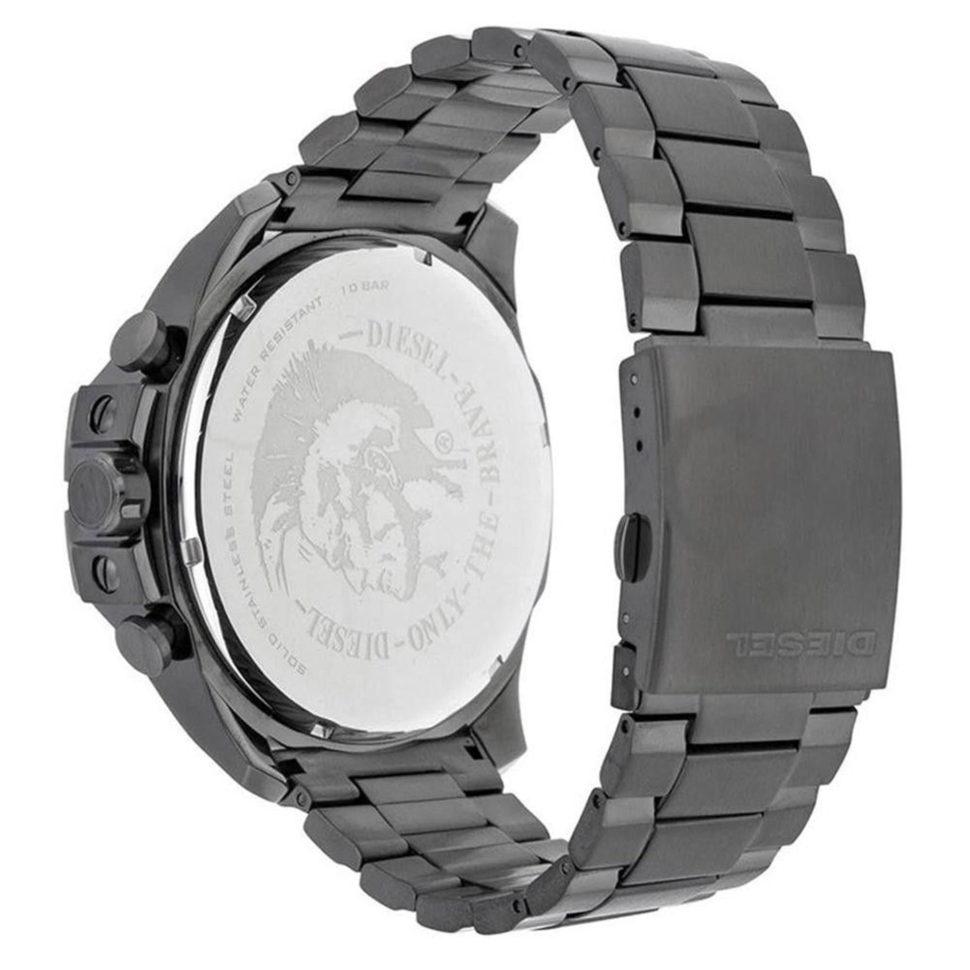 Diesel Mega Chief 51mm Chronograph Grey Dial Steel Mens Quartz Watch DZ4282