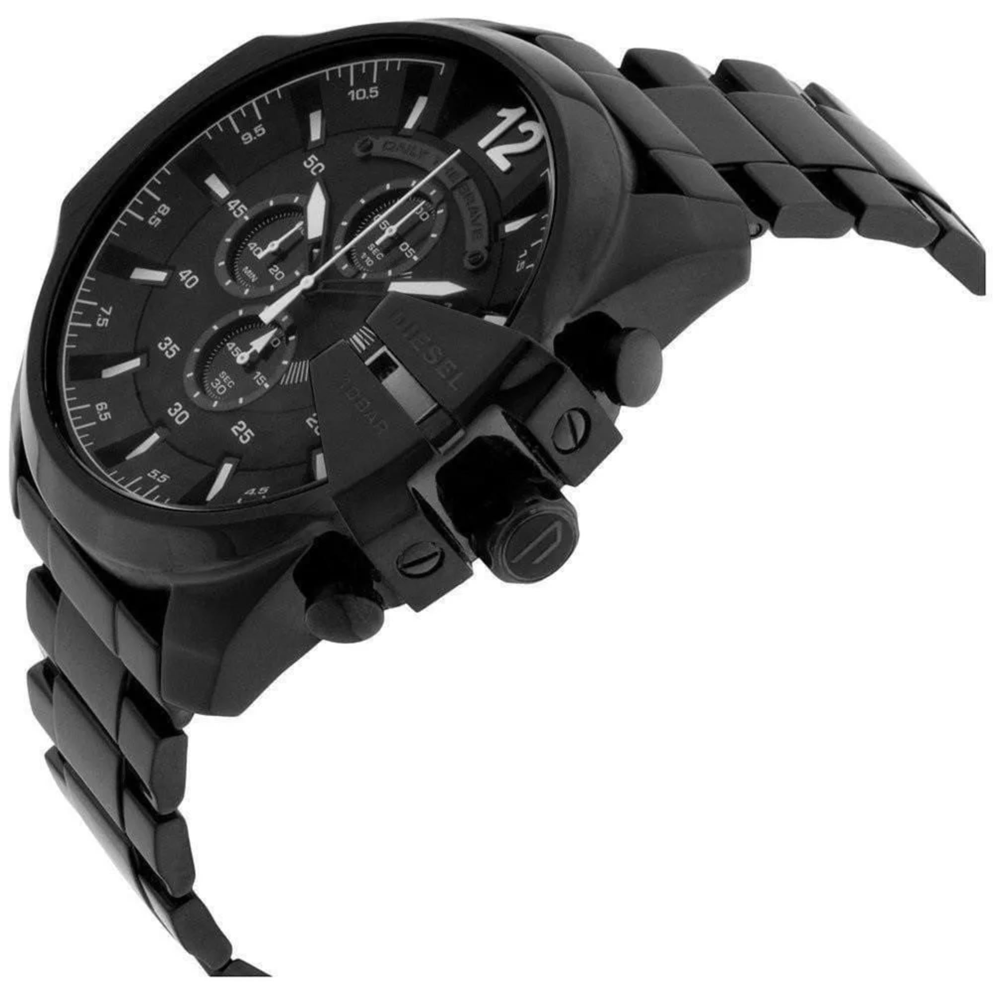 Diesel Mega Chief 51mm Chronograph schwarze Zifferblatt Stahl Herren Quarz Uhr DZ4283