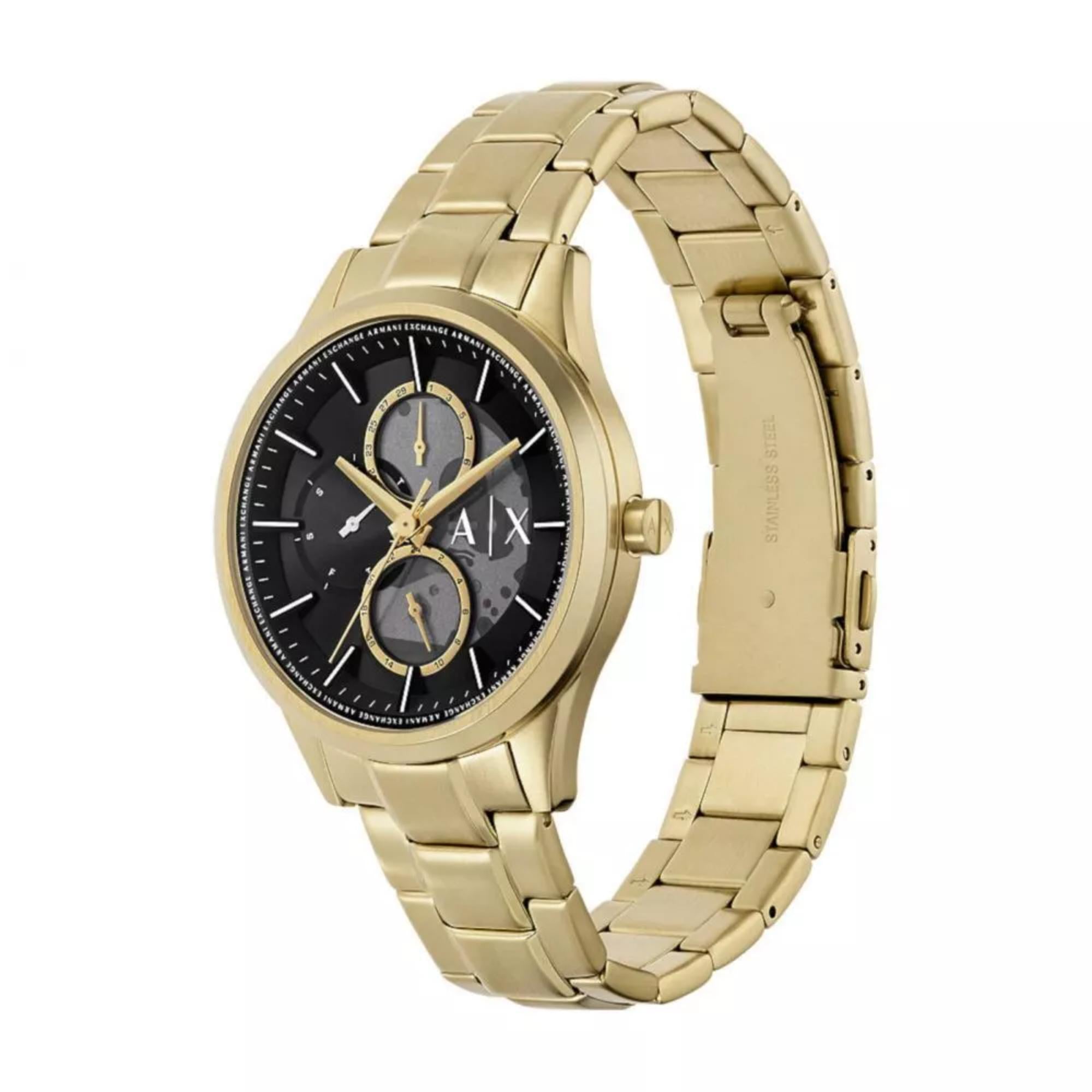 Armani Exchange Dante 42mm Chronograph Schwarzes Zifferblatt Stahl Herren Quarz Uhr AX1875