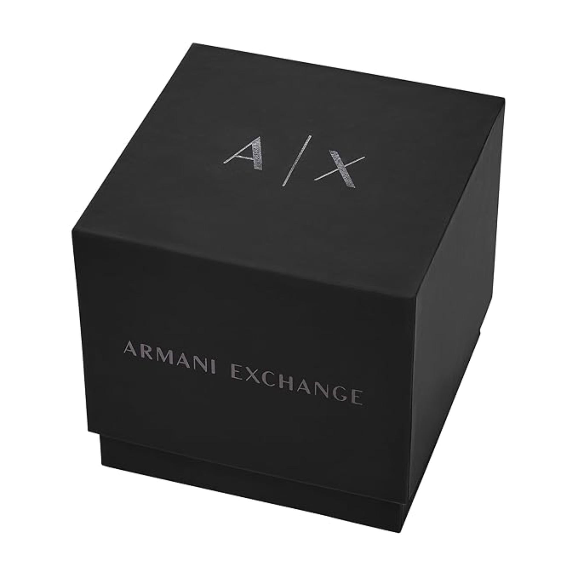 Armani Exchange Rafael 44mm Chronograph Black Dial Silicone Mens Quartz Watch AX4161