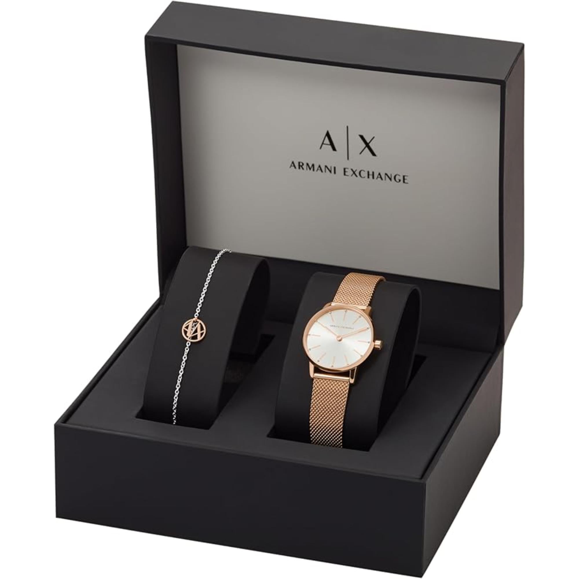 Armani Exchange Lola 28mm Silbernes Zifferblatt Stahl Damen Quarz Uhr AX7121