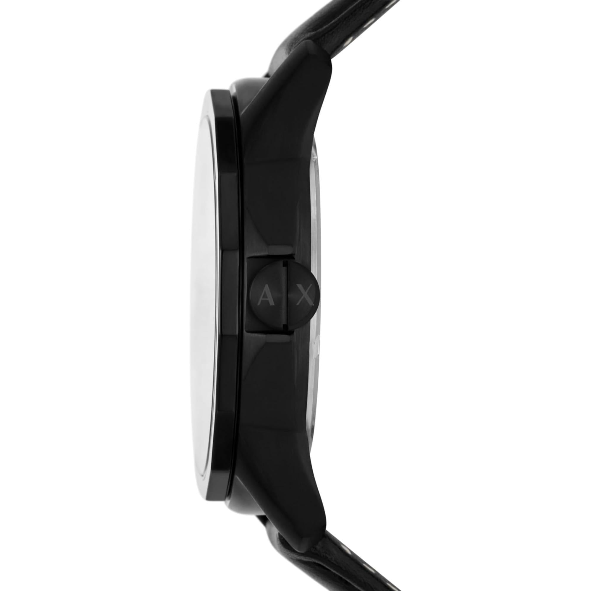 Armani Exchange Banks 44mm Black Dial Steel Mens Quartz Watch AX7147SET