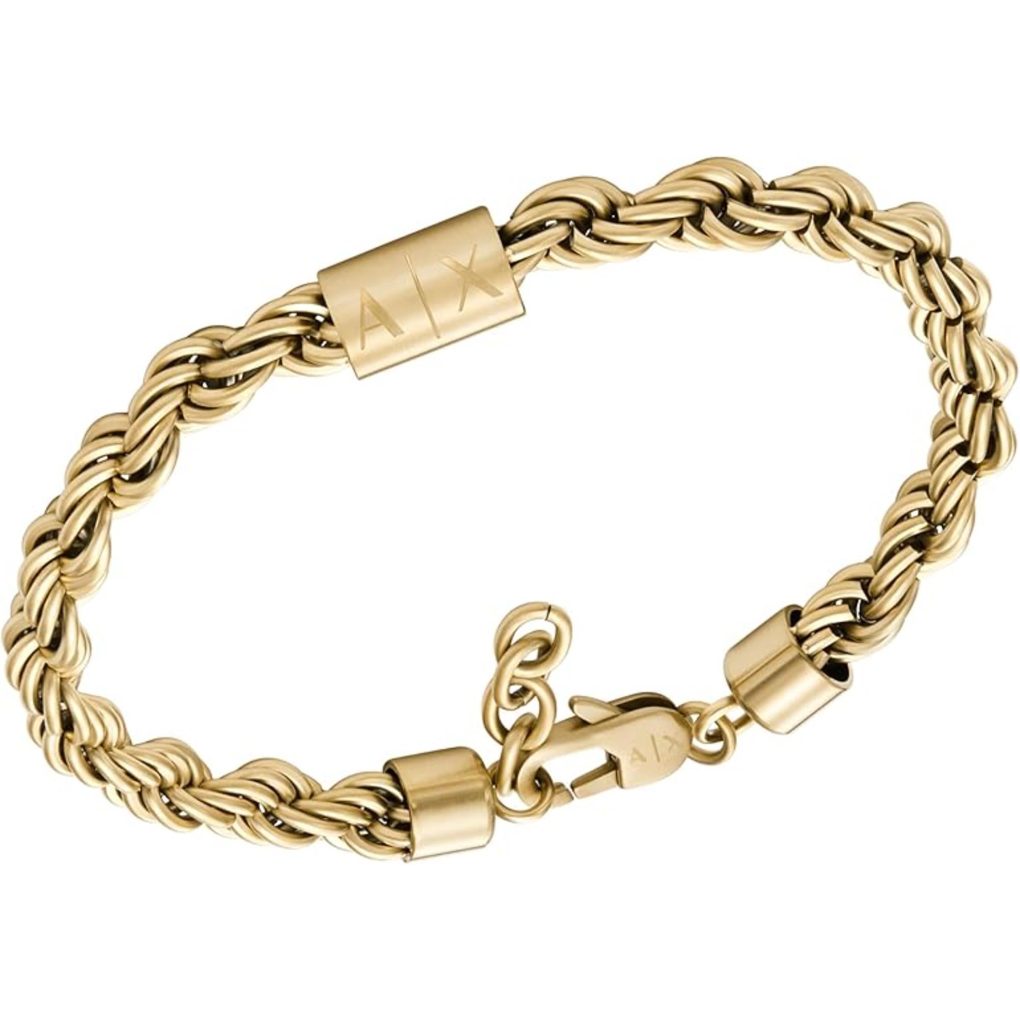 Armani Exchange Goldfarbene Edelstahl Kettenarmband AXG0124710