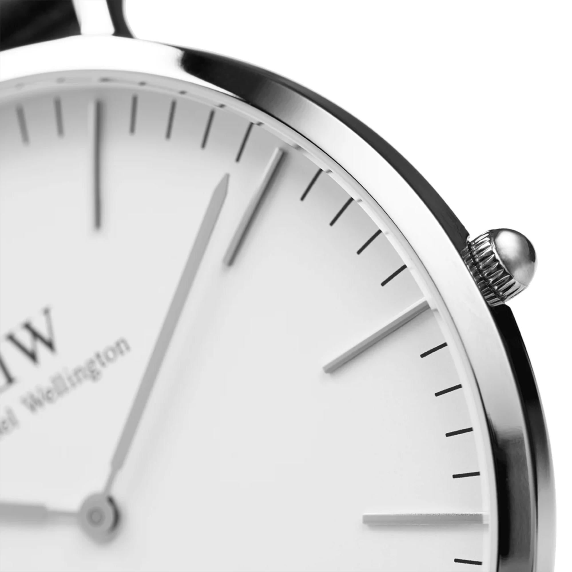 Daniel Wellington Classic 40mm White Dial Leather Mens Quartz Watch DW00100020