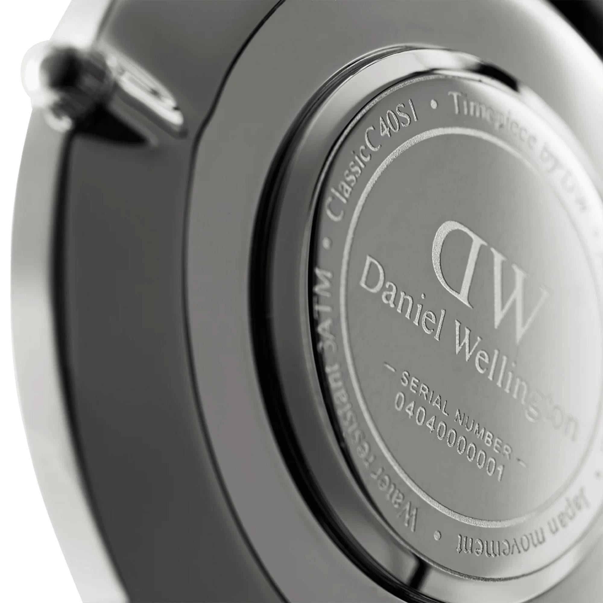 Daniel Wellington Classic 40mm White Dial Leather Mens Quartz Watch DW00100020