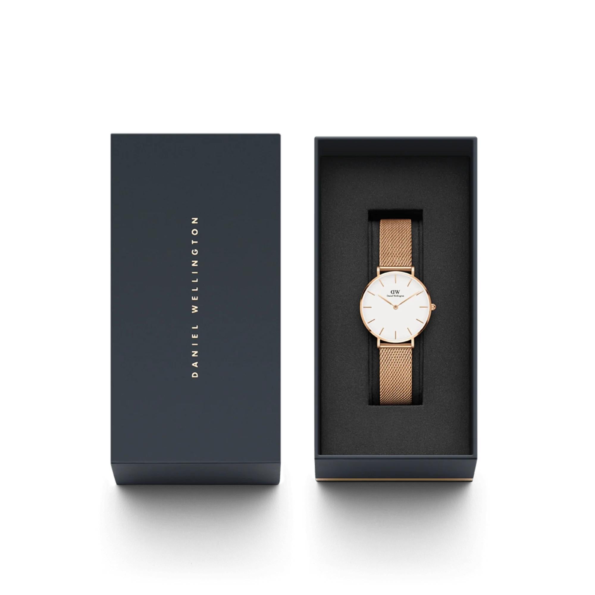 Daniel Wellington Petite 32mm Weißes Zifferblatt Stahl Damen Quarz Uhr DW00100163