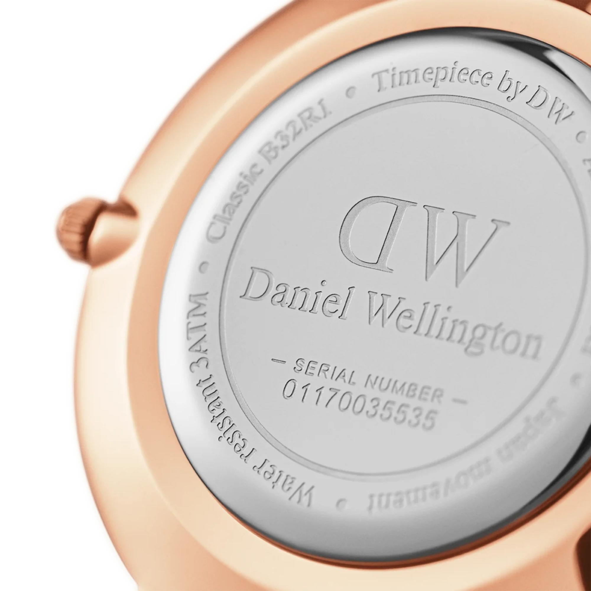 Daniel Wellington Petite 28mm Weißes Zifferblatt Leder Damen Quarz Uhr DW00100231