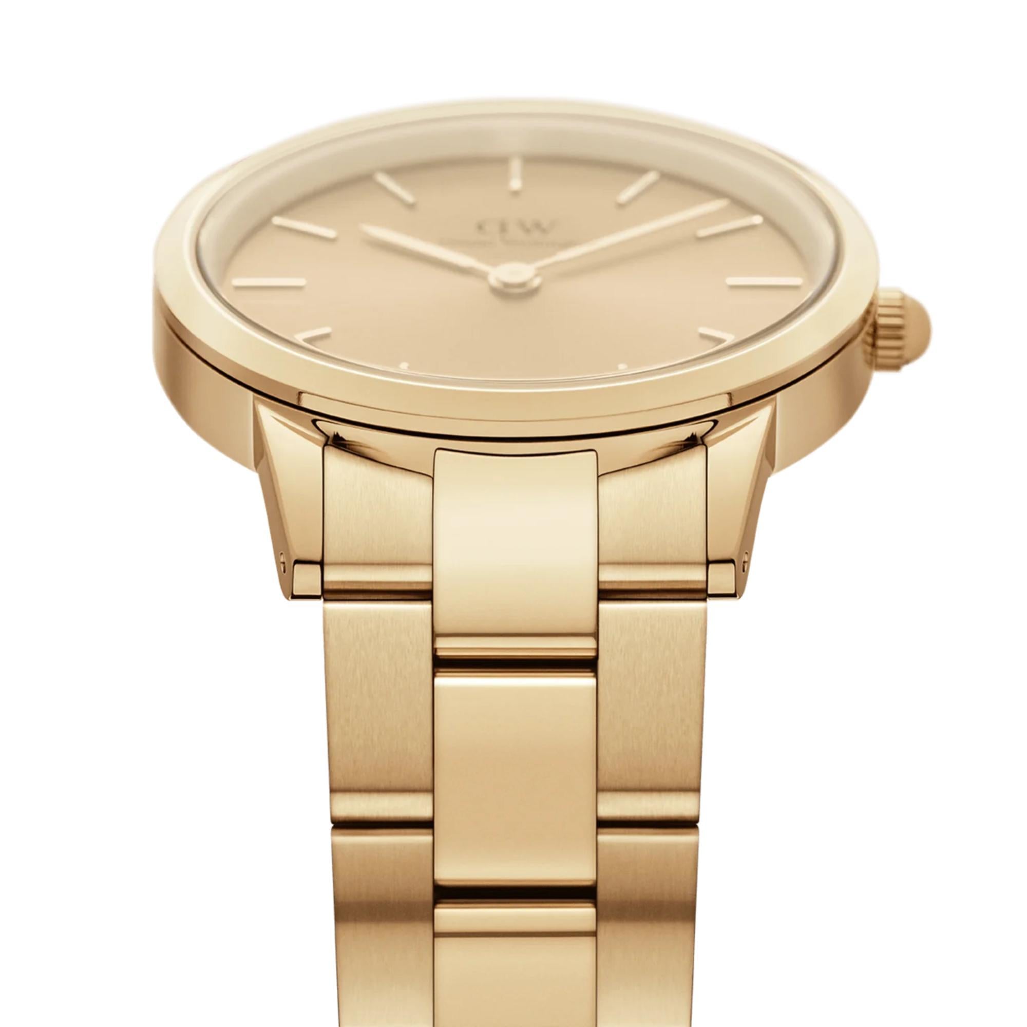 Daniel Wellington Iconic 28mm Gold Zifferblatt Stahl Damen Quarz Uhr DW00100403