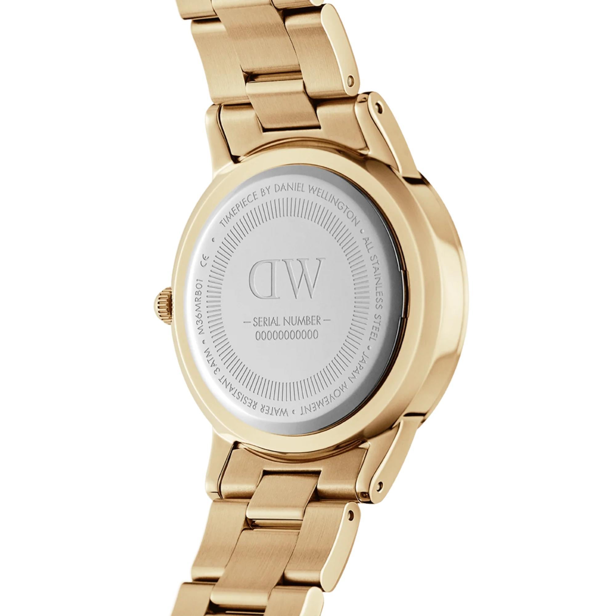 Daniel Wellington Iconic 28mm Gold Zifferblatt Stahl Damen Quarz Uhr DW00100403