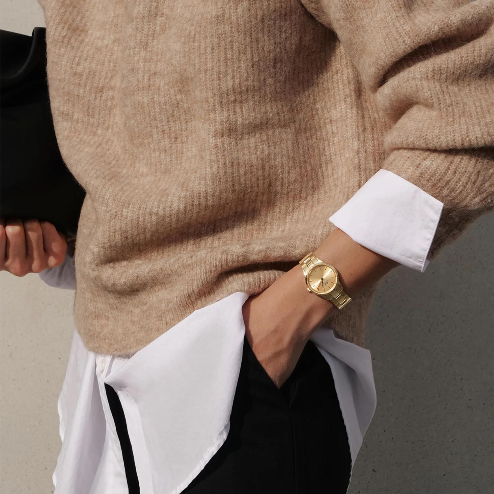 Daniel Wellington Iconic 28mm Gold Zifferblatt Stahl Damen Quarz Uhr DW00100403