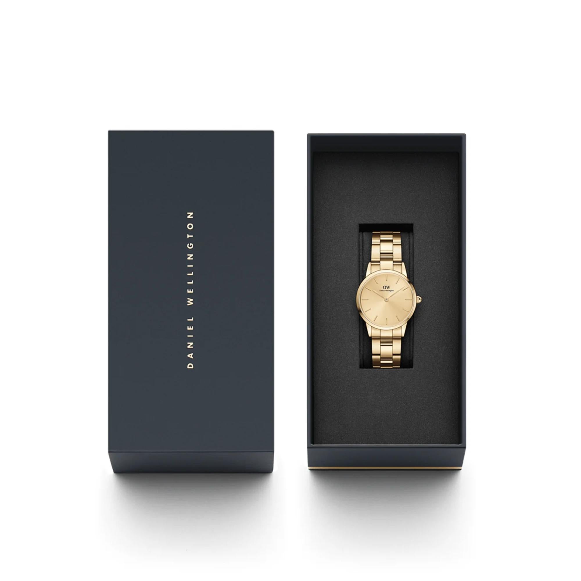 Daniel Wellington Iconic 28mm Gold Zifferblatt Stahl Damen Quarz Uhr DW00100403